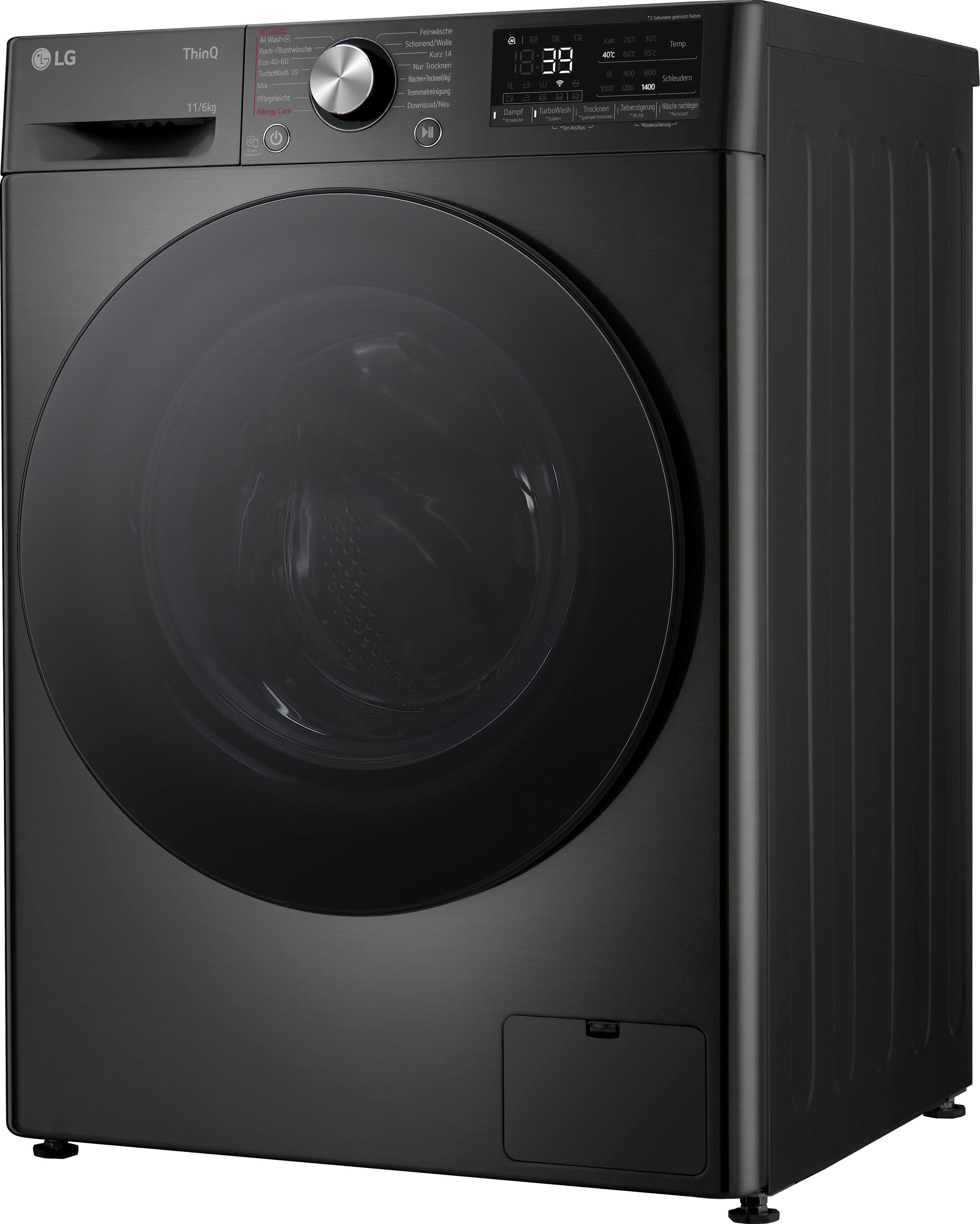 LG Waschtrockner Serie 7 W4WR70E6YB, 11 kg, 6 kg, 1400 U/min, Steam-weniger Knitterfalten, bessere Hygiene – Bild 5 von 5