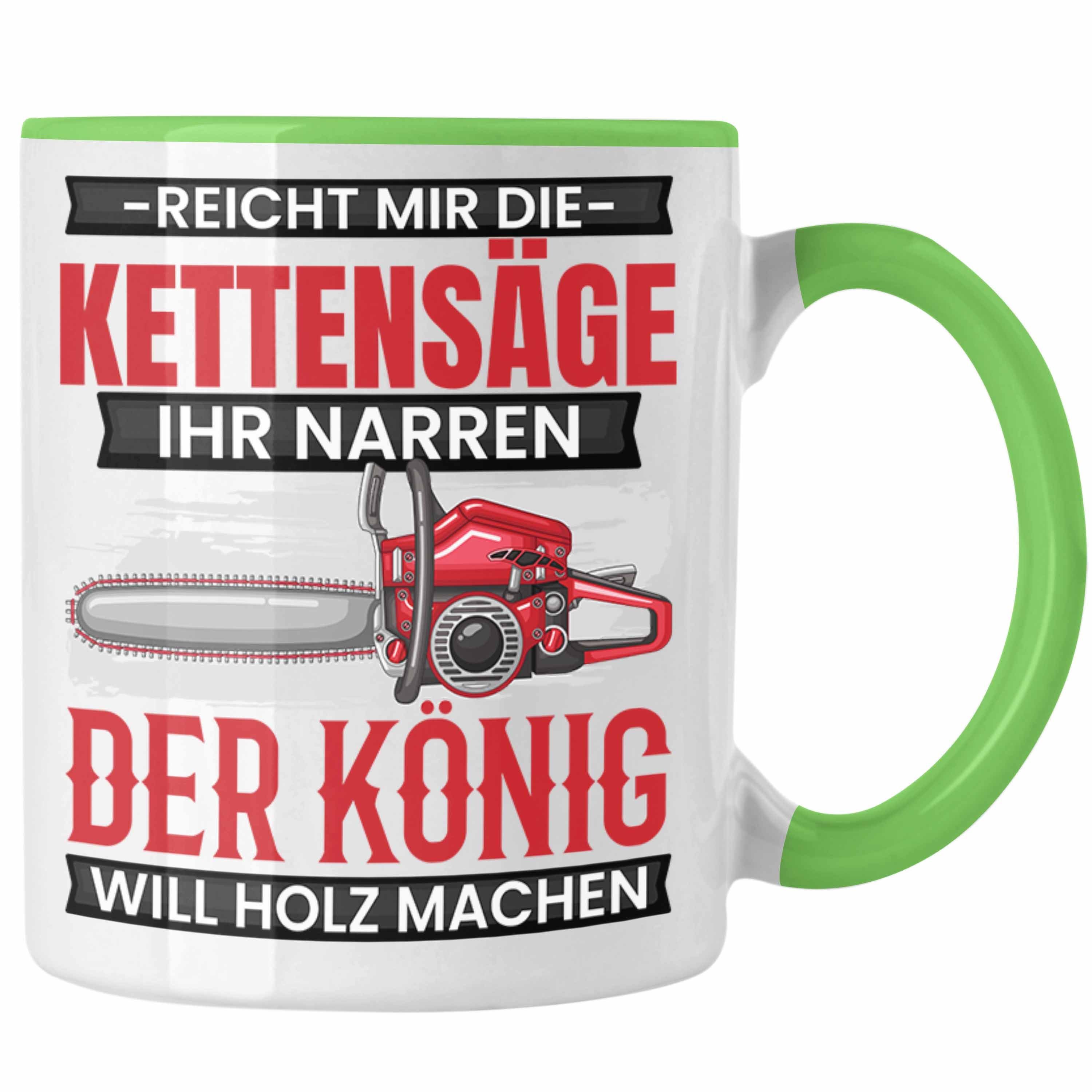 Trendation Tasse Waldarbeiter Tasse Geschenk Holzfans Geschenkidee Waldarbeite Kaffee-B Grün
