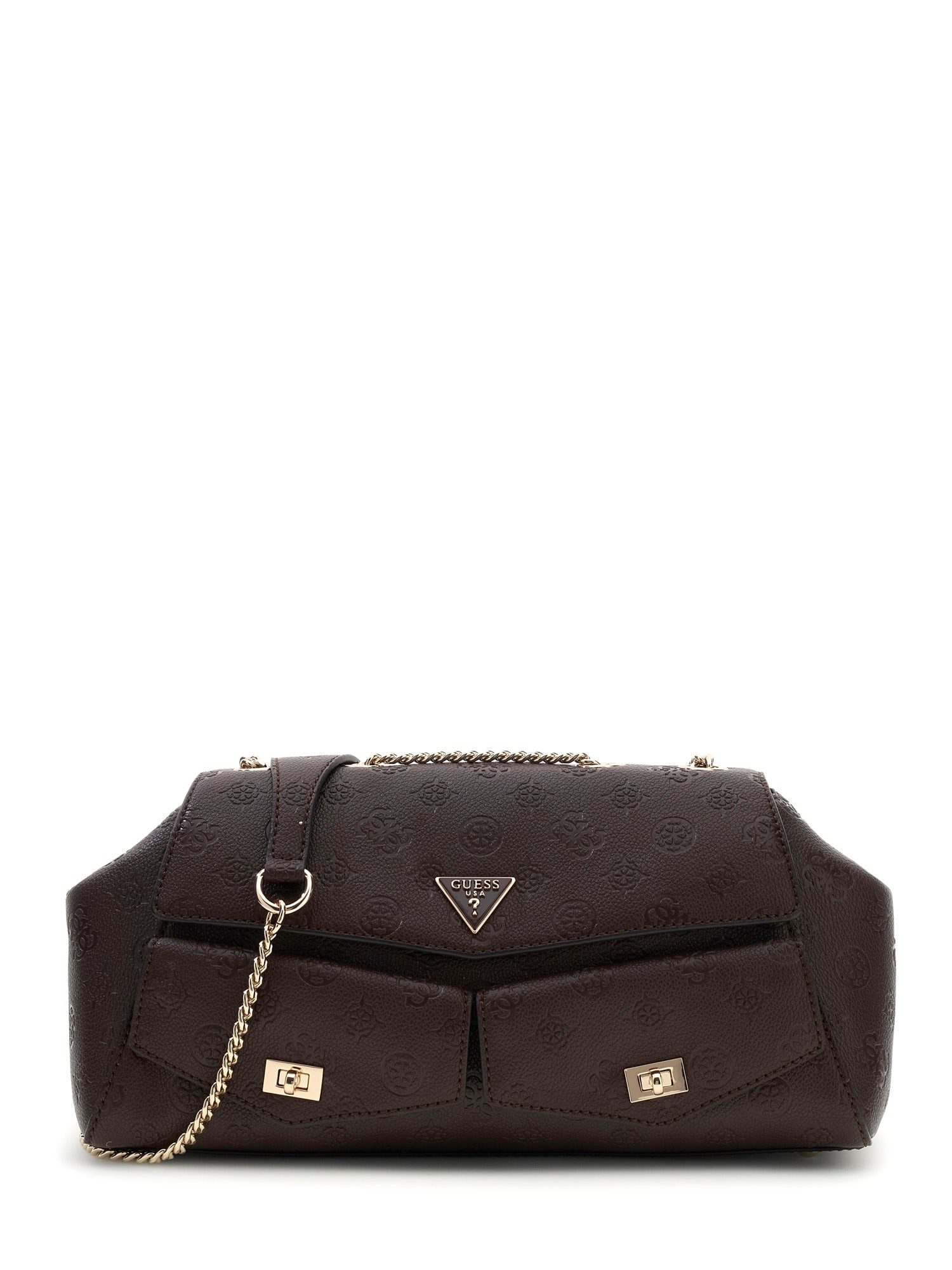 Guess Umhängetasche BLAKE CNVRTBL XBODY FLAP, Damen Schultertasche, Handtasche mit abnehmbarer Umhängekette