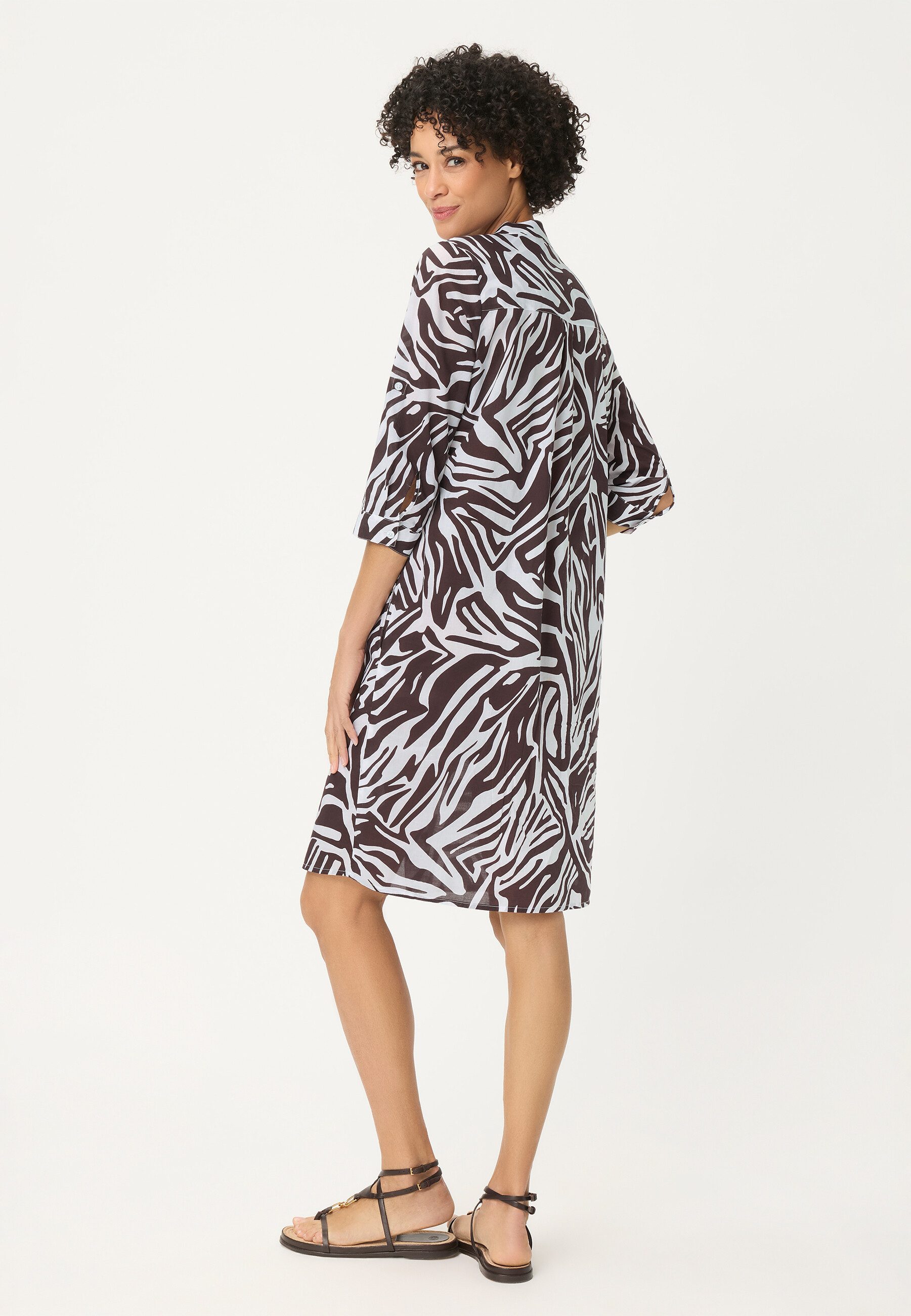 Olsen Midikleid Kleid mit Allover-Dessin