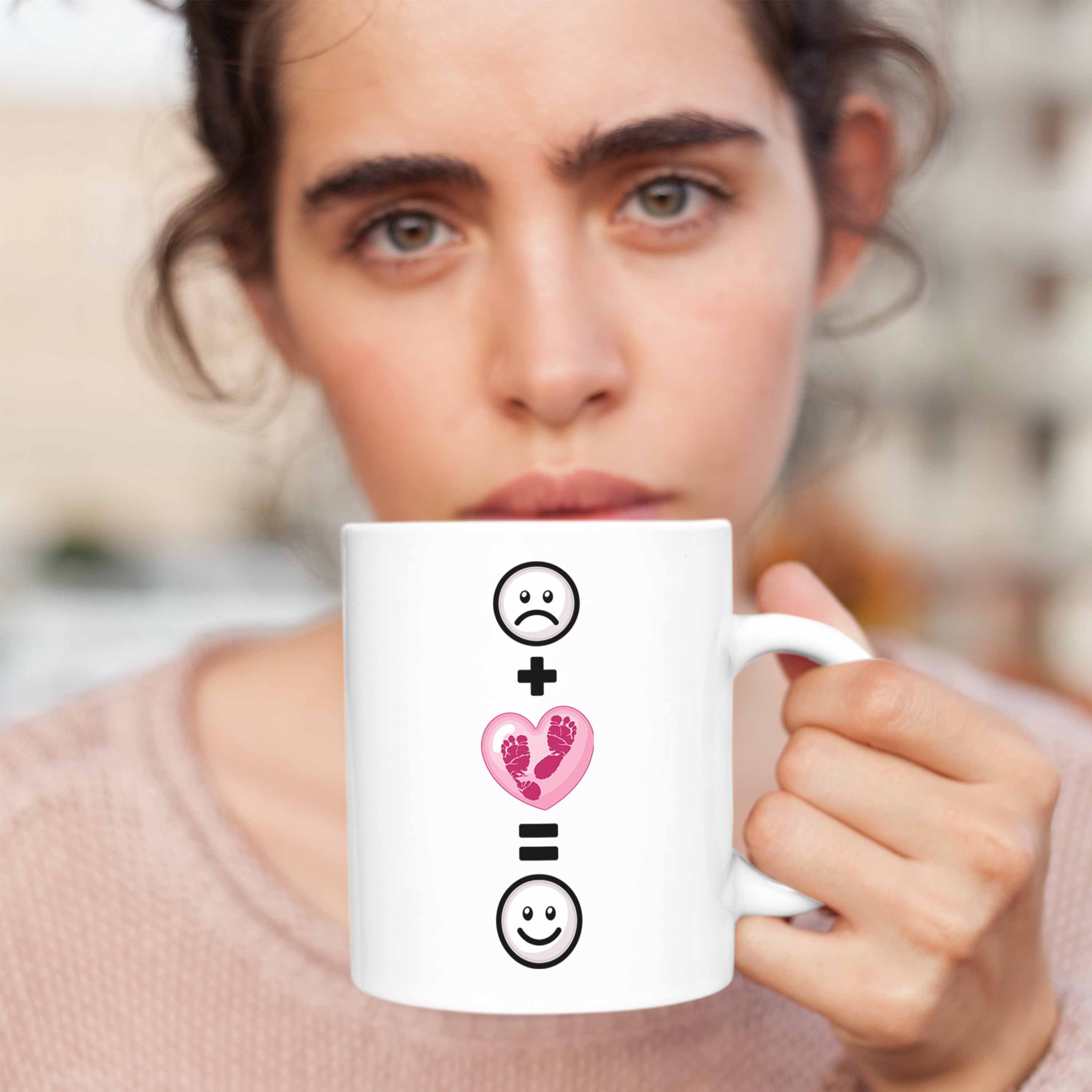 Trendation Tasse Baby Schwangerschaft Lusti Weiss Frauen Tasse Schwangere für Kinder Geschenk