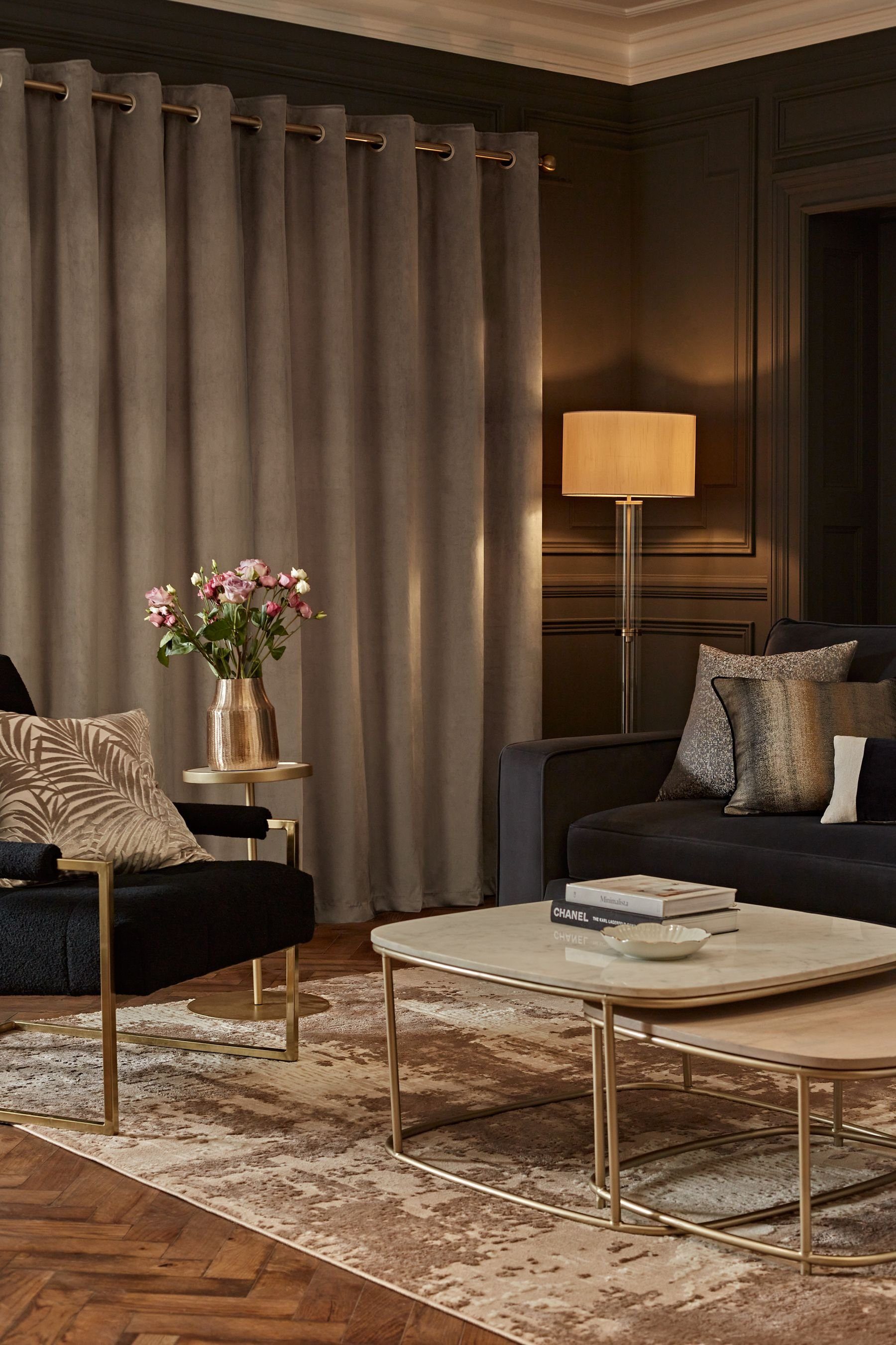 Next Vorhang Super Thermal Ösenvorhänge aus Mattsamt (2 St) günstig online kaufen