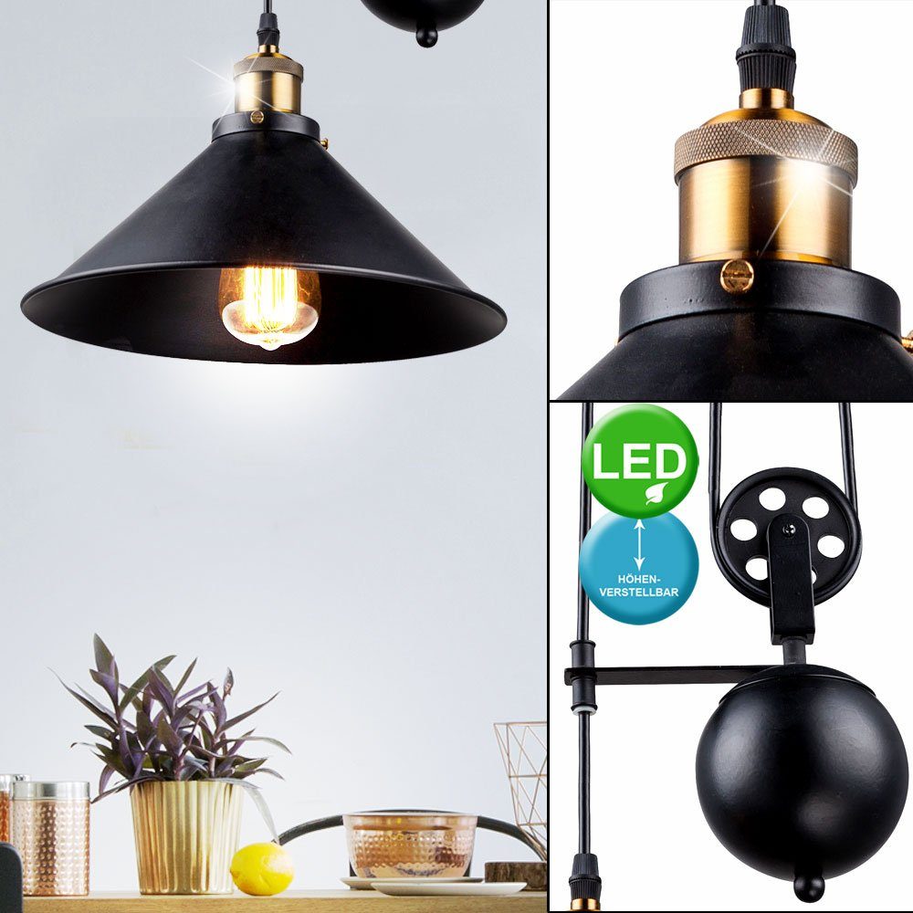 etc-shop LED Pendelleuchte, Leuchtmittel inklusive, Warmweiß, LED Pendel Lampe Decken Hänge Leuchte Flaschenzug Strahler Beleuchtung