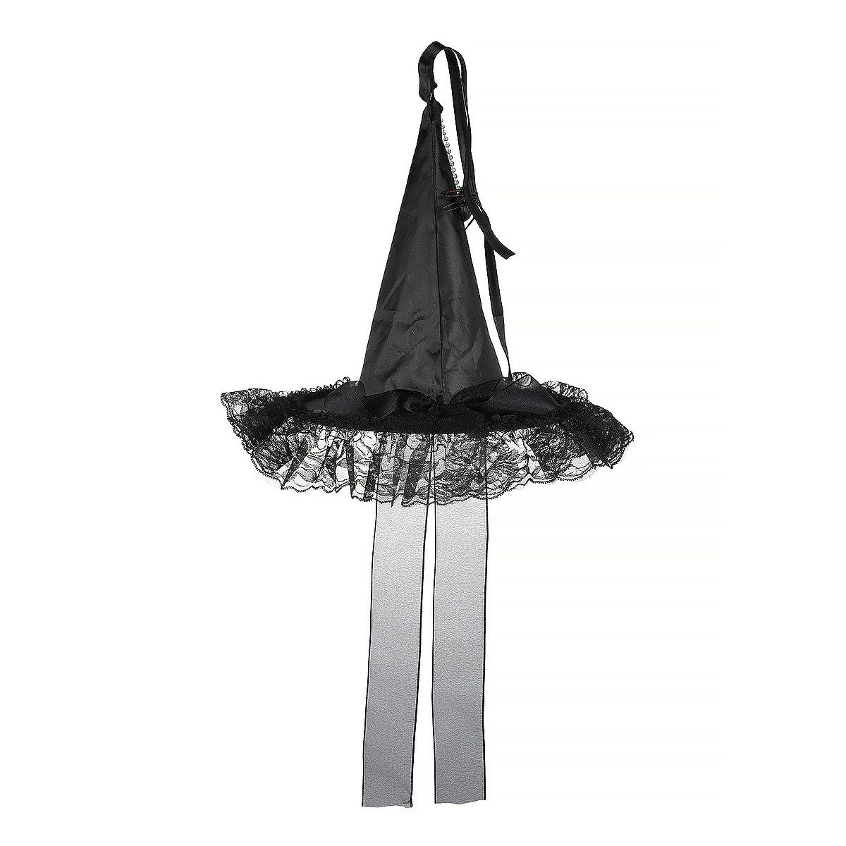 Sorvyzxn Hexen-Kostüm Halloween Hexenhut aus schwarzer Spitze,Vintage Hexenhut, Spinnenmotiv, Zauberhut Halloween-Party Kostüm,für Karneval Halloween