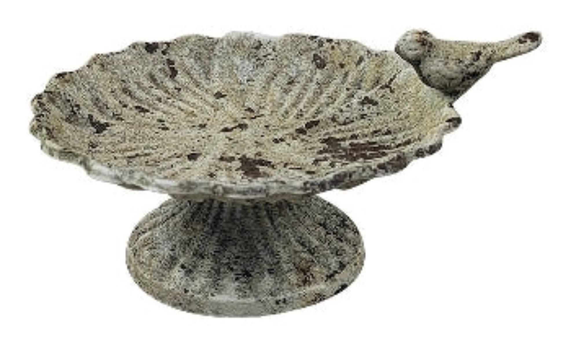 finehomegarden Vogeltränke Vogelbad Vogeltränke Gartendeko Schale auf Fuß Ø17,5x15cm H8cm, natur Shappy Futterstelle Garten Wasserstelle