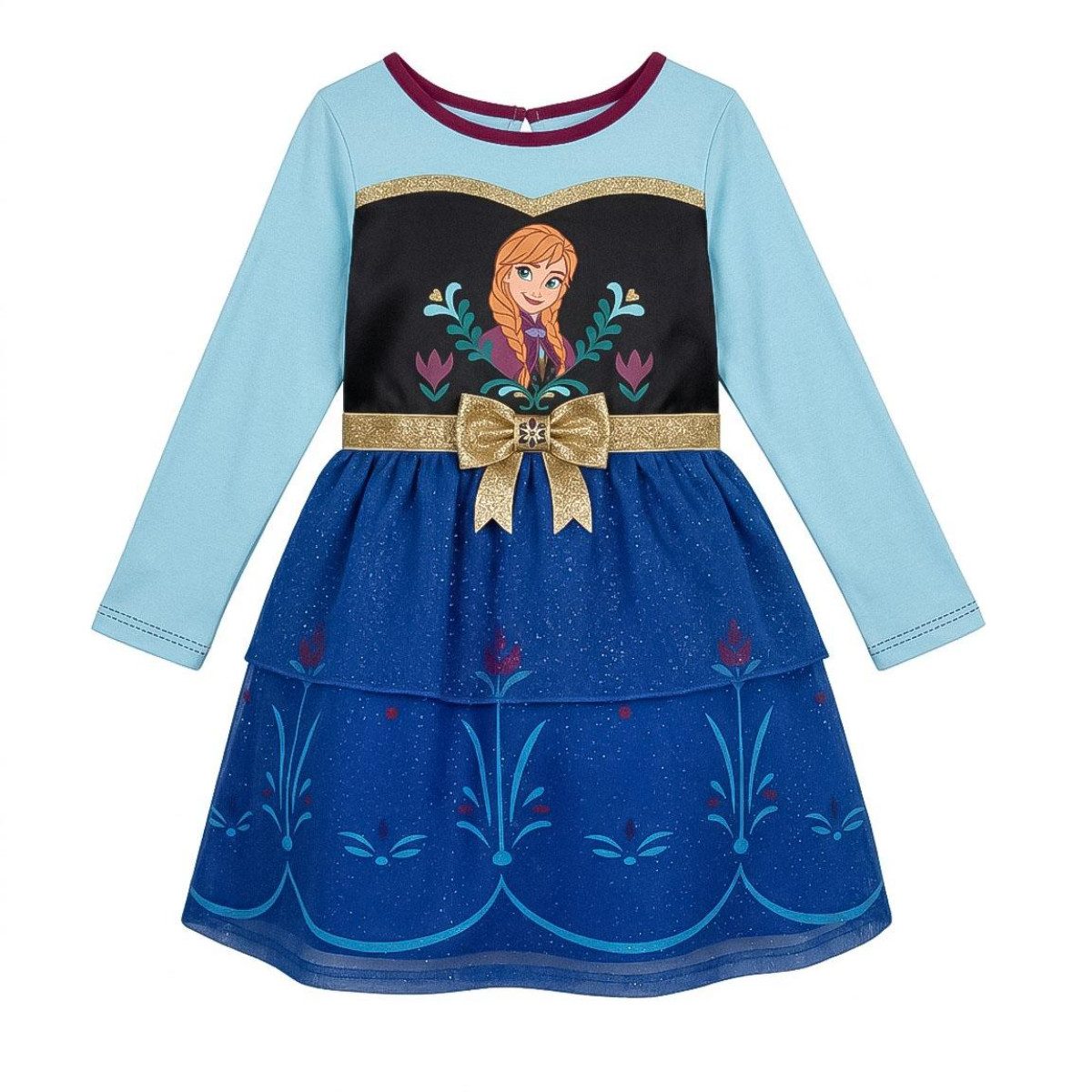 Disney Frozen Jerseykleid Mädchen Kleid Single Jersey leicht für Alltag Freizeit und Urlaub (Packung)