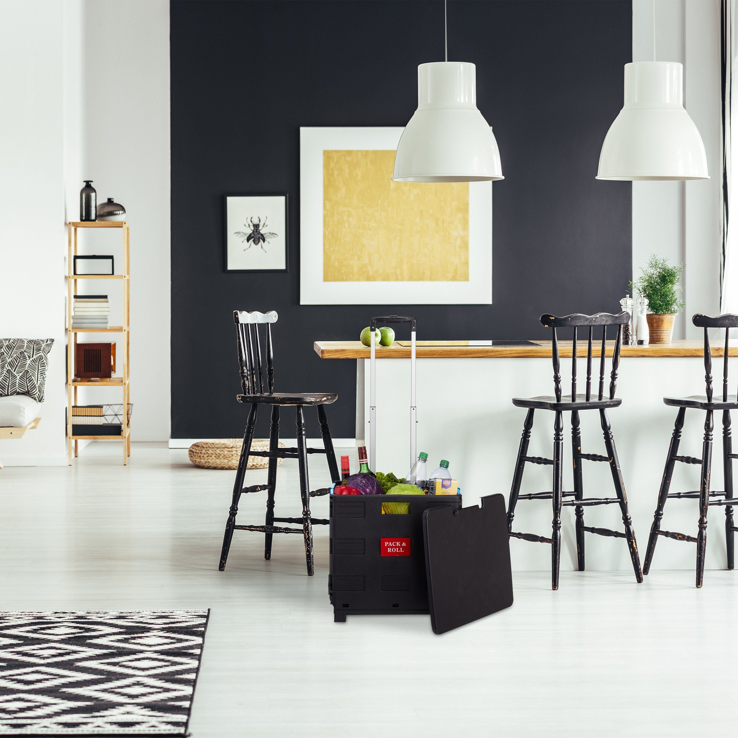 relaxdays Einkaufstrolley Klappbarer Einkaufstrolley, Blau günstig online kaufen