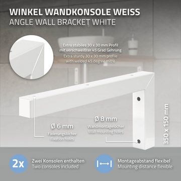 ML-DESIGN Waschbeckenschrank Winkel Waschtischhalterung Wandhalterung Konsolenträger Regalträger 2er Set 350x150mm Schwarz Stahl