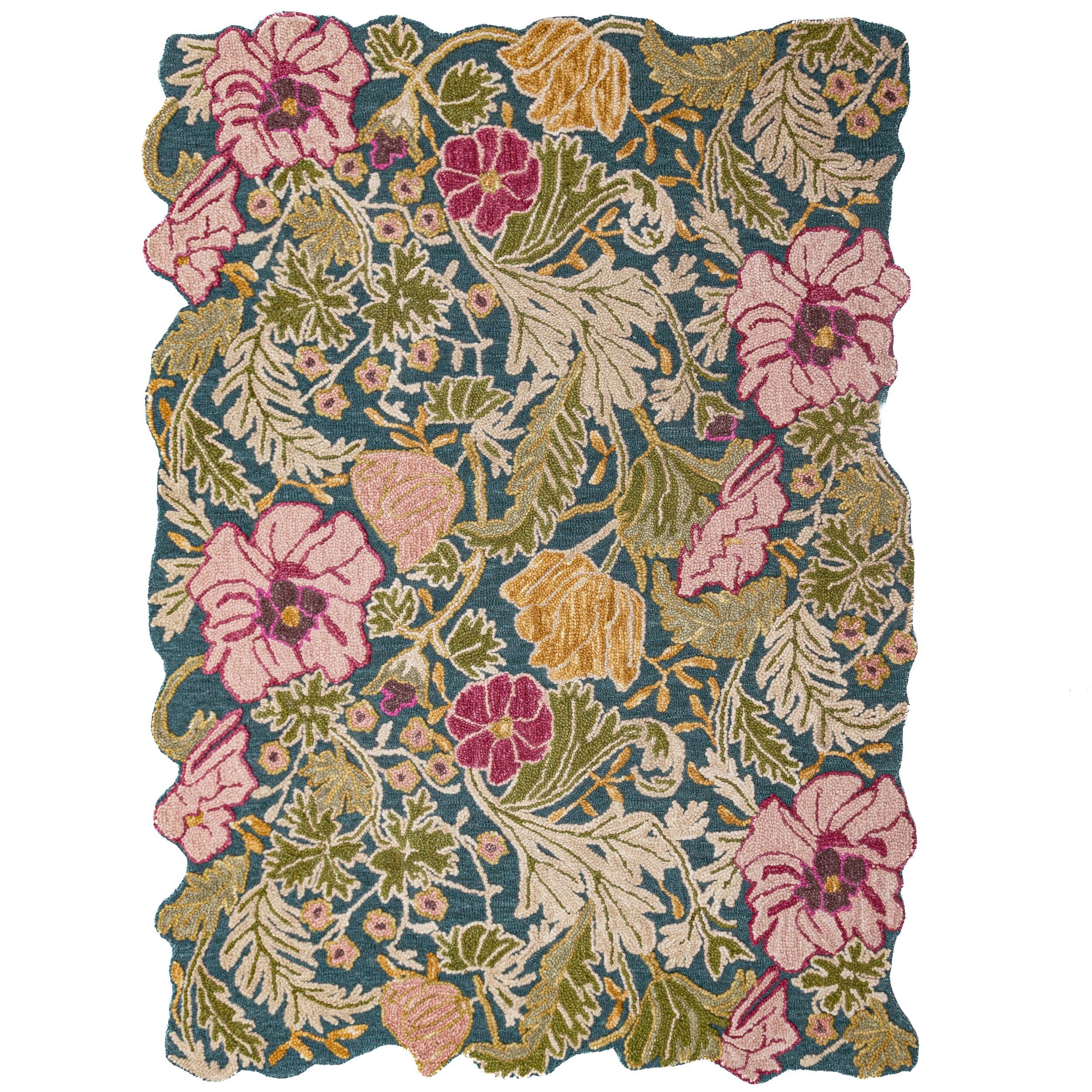 FLAIR RUGS Wollteppich Daphne Floral, 100% Wolle auch als Läufer, rechteckig, Höhe: 10 mm, organischen Blumenmotive, Wohnzimmer, Schlafzimmer, Esszimmer – Bild 2 von 5