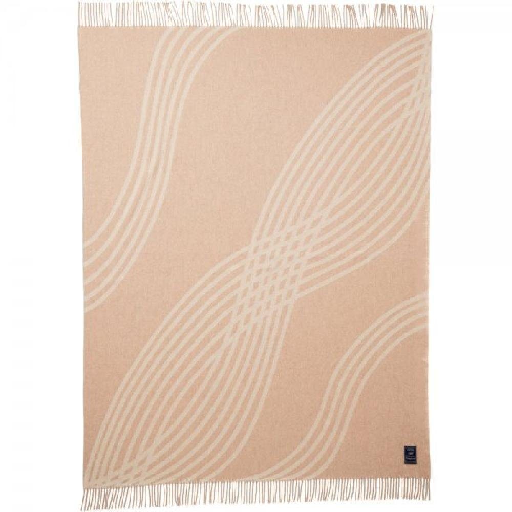 Wohndecke LEXINGTON Überwurf Waves Recycled Wool Jacquard Beige-Off White (130x1, Lexington