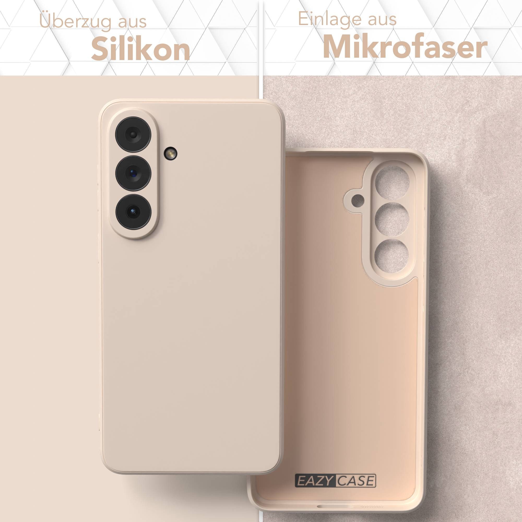 EAZY CASE Handyhülle TPU Hülle für Samsung Galaxy S26 Plus 6,7 Zoll, Bumper Case Matt Slimcover Silikonschutzhülle elastisch Taupe / Beige