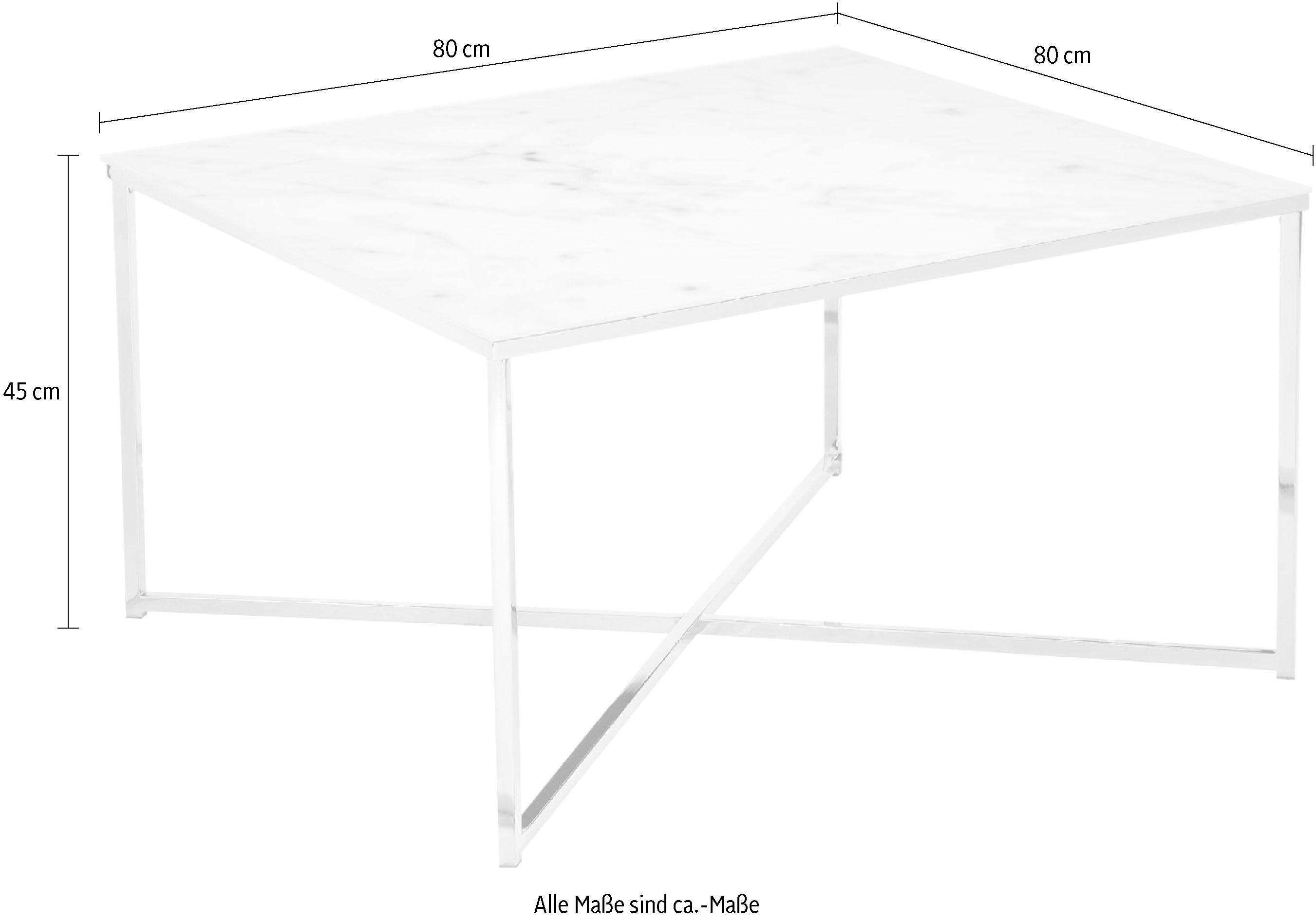 Chromfarben | in Weiß/Chromfarben SalesFever | Weiß Couchtisch, Tischplatte Marmoroptik
