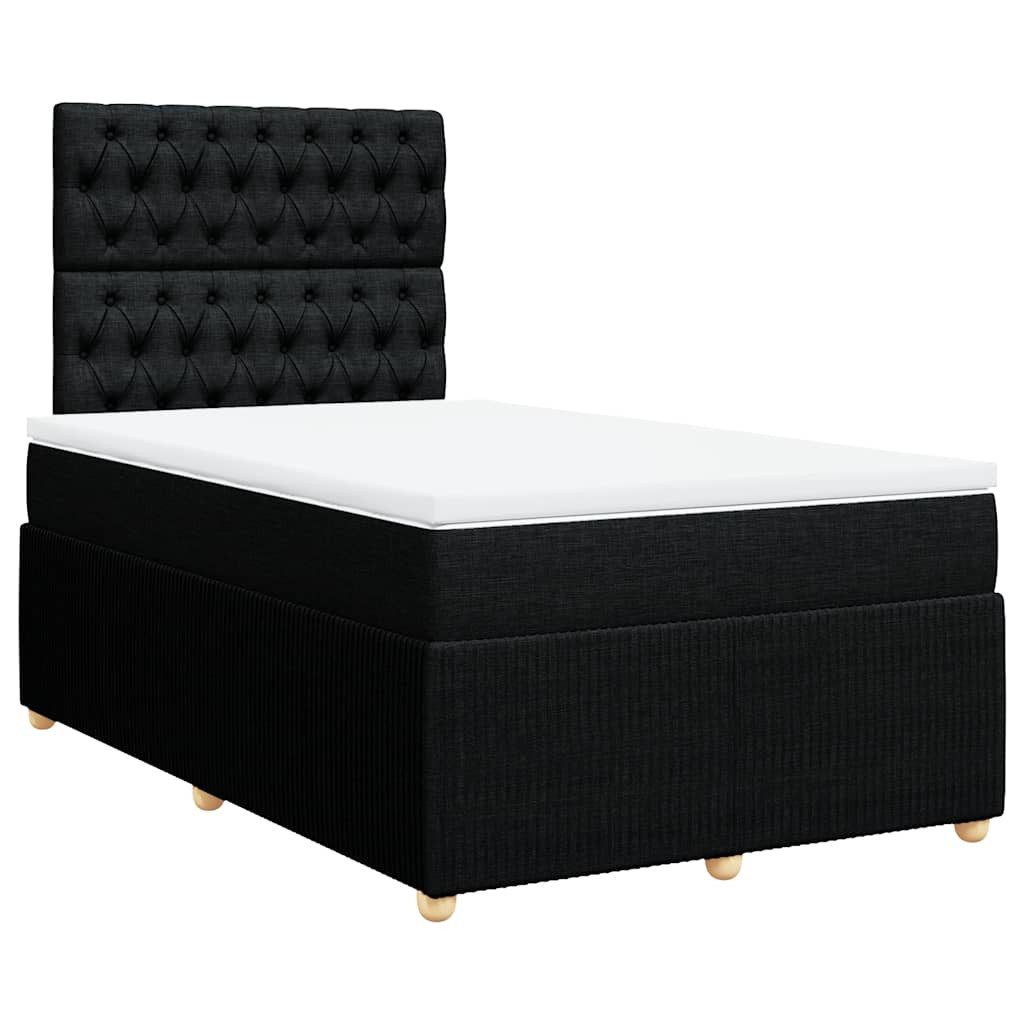 Bett Boxspringbett mit Matratze Schwarz 120x200 cm Stoff
