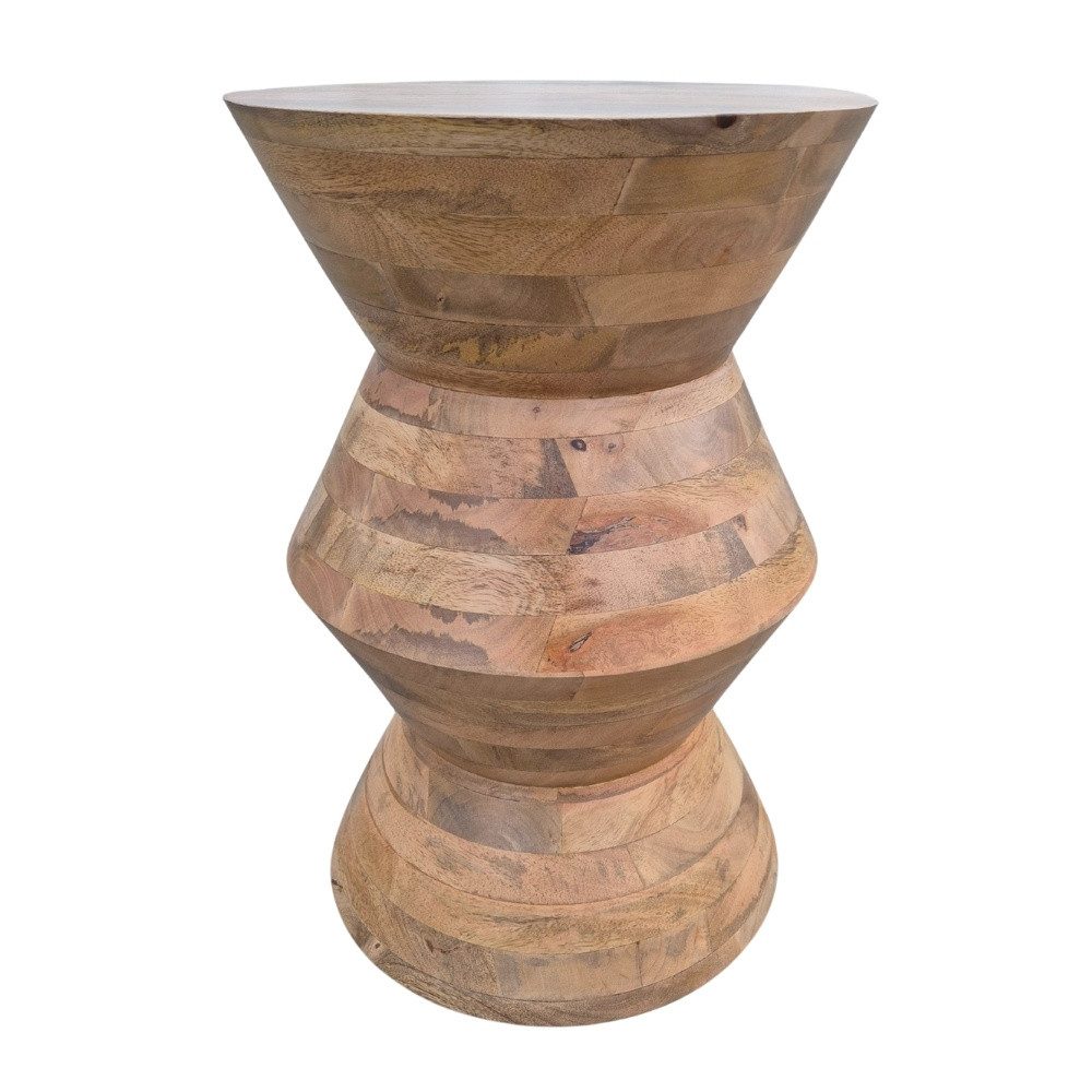 LebensWohnArt Sitzhocker Massivholz Beistelltisch KITAR-B 50cm Mangoholz natural Handmade