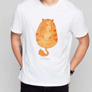 Mr. & Mrs. Panda T-Shirt Katze Mittelfinger - Weiß - Geschenk, Cat, lustig, Katzenprodukte, Ca (1-tlg)