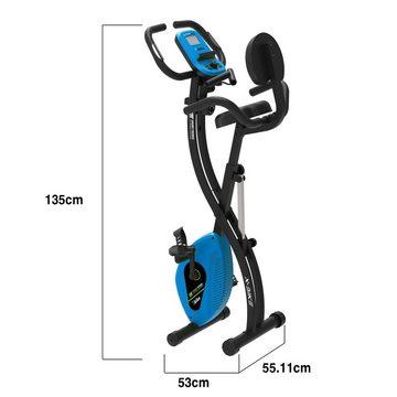 SportTronic Heimtrainer 8 Widerstandsstufen (Set, Spar-Set, mit LCD Display), Bike Trimmrad Standfahrrad Sport Fahrrad für Zuhause / klapp Rad