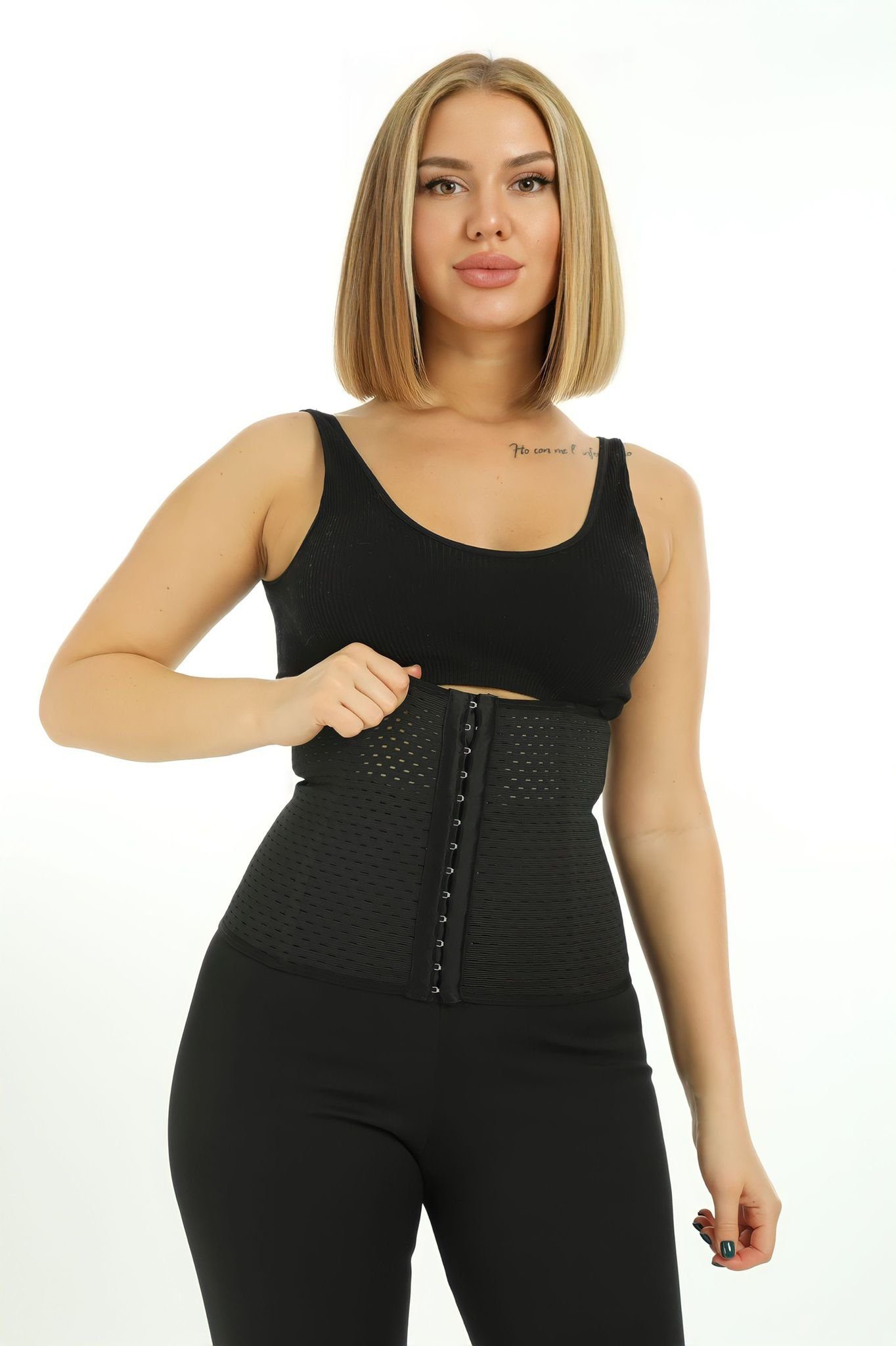 Bauchweggürtel Taillenformer und Damen Schwarz Waist Bauch- herémood Trainer Rückenstützgürtel Korsett