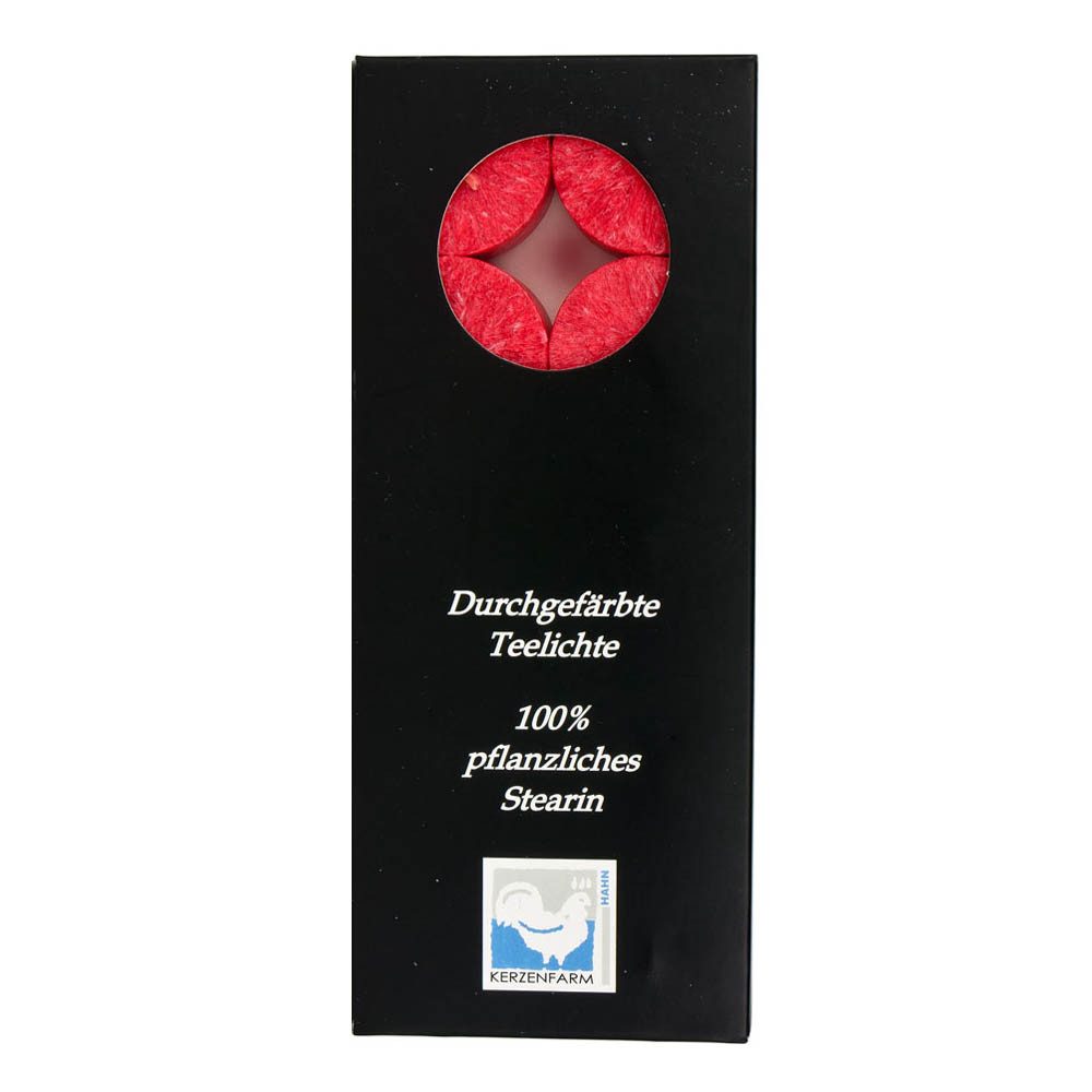 Hahn Kerzenfarm Teelicht Stearin Teelicht Set - rot günstig online kaufen