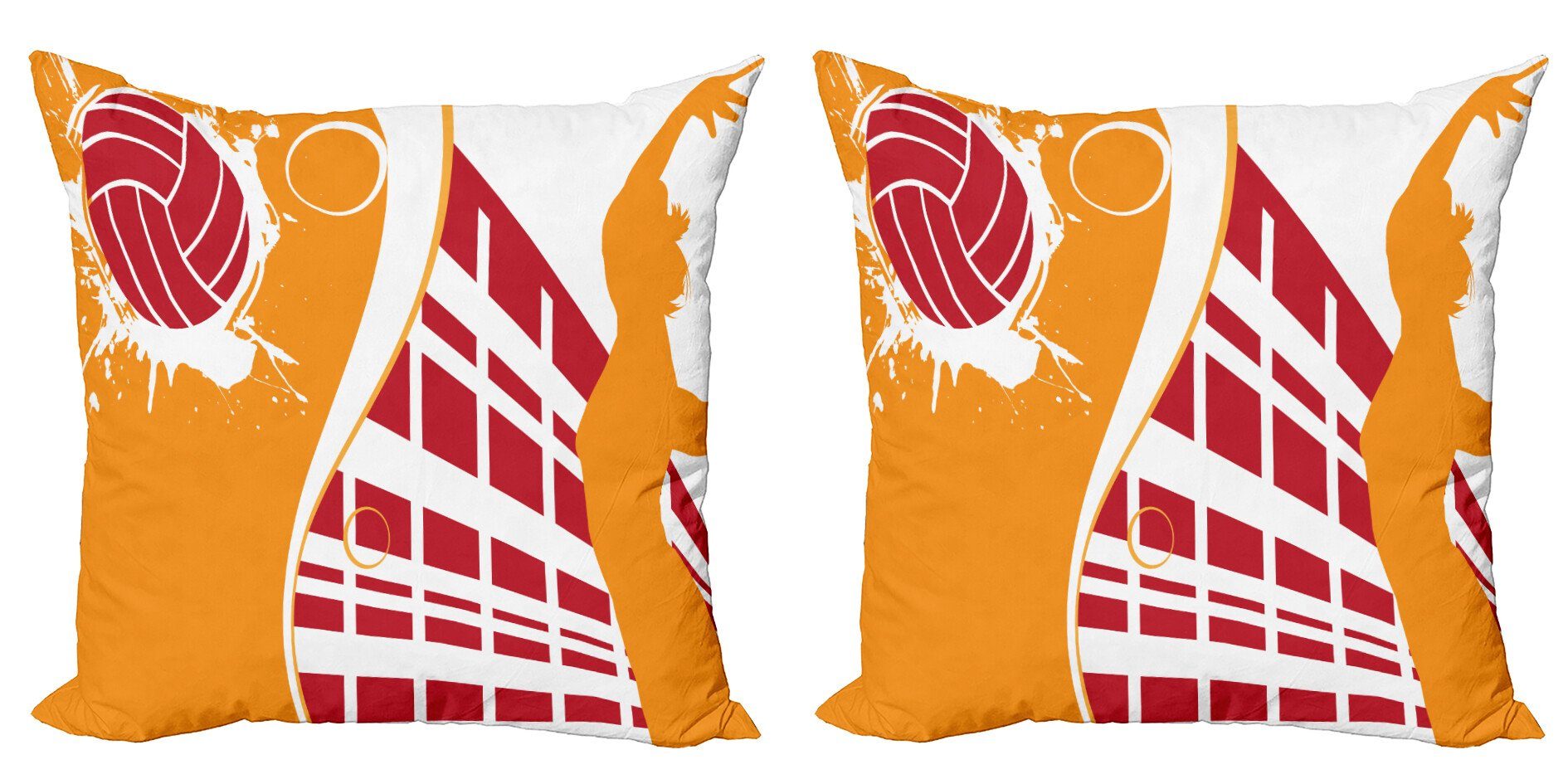 Kissenbezüge Modern Accent Doppelseitiger Digitaldruck, Abakuhaus (2 Stück), Volleyball Sommer Töne Lady-Player