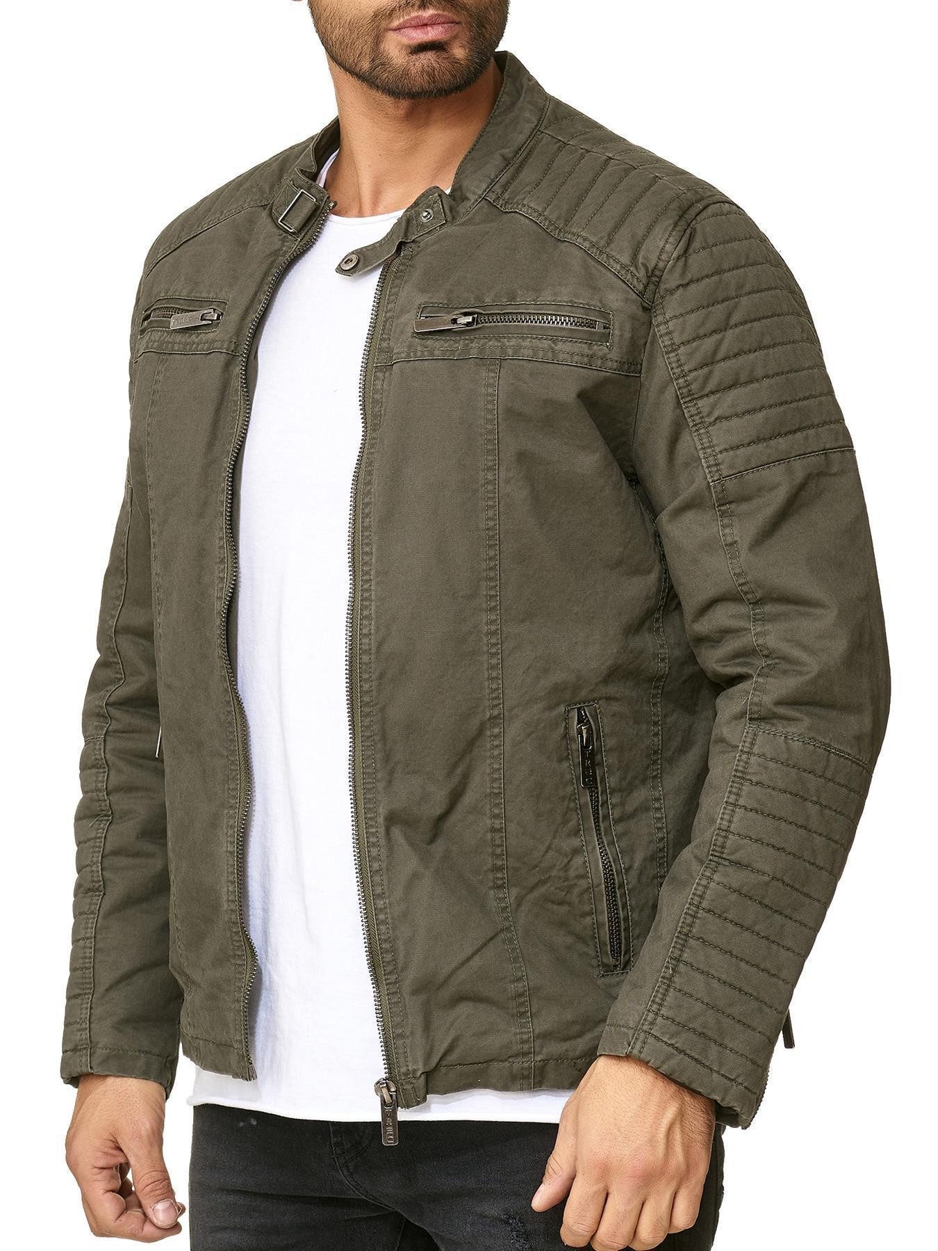 RedBridge Bikerjacke robuste Bickerjacke mit Reißverschluss und kurzem Steh günstig online kaufen