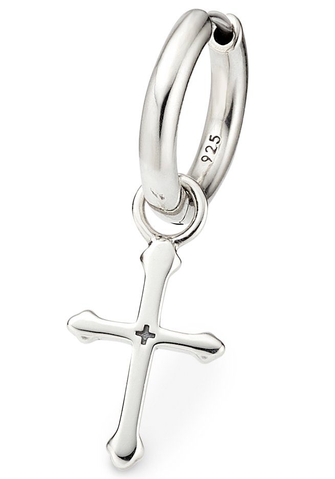 Bruno Banani Single-Creole Schmuck Geschenk Silber 925 Ohrschmuck Ohrring Kreuz, Einhänger abnehmbar