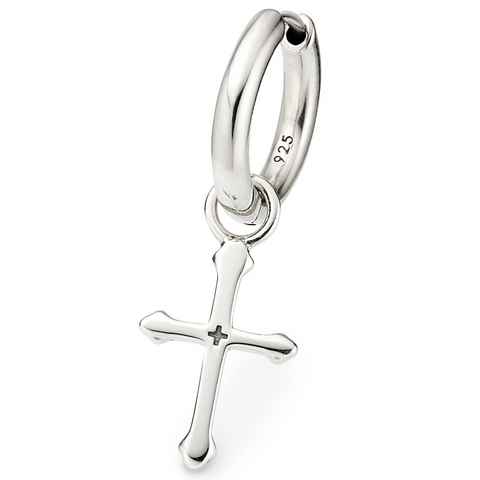 Bruno Banani Single-Creole Schmuck Geschenk Silber 925 Ohrschmuck Ohrring Kreuz, Einhänger abnehmbar