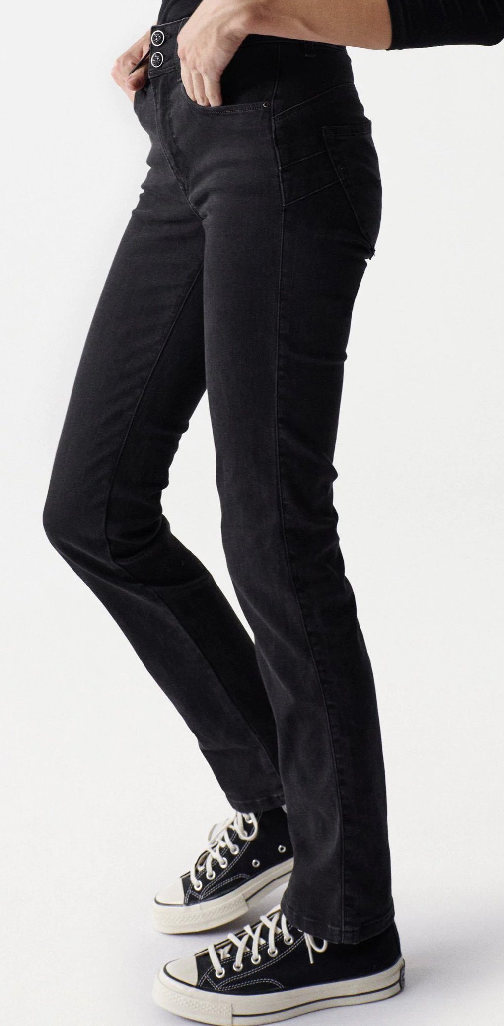 Salsa Stretch-Jeans black SLIM used SECRET IN PUSH JEANS SALSA 126857.0000