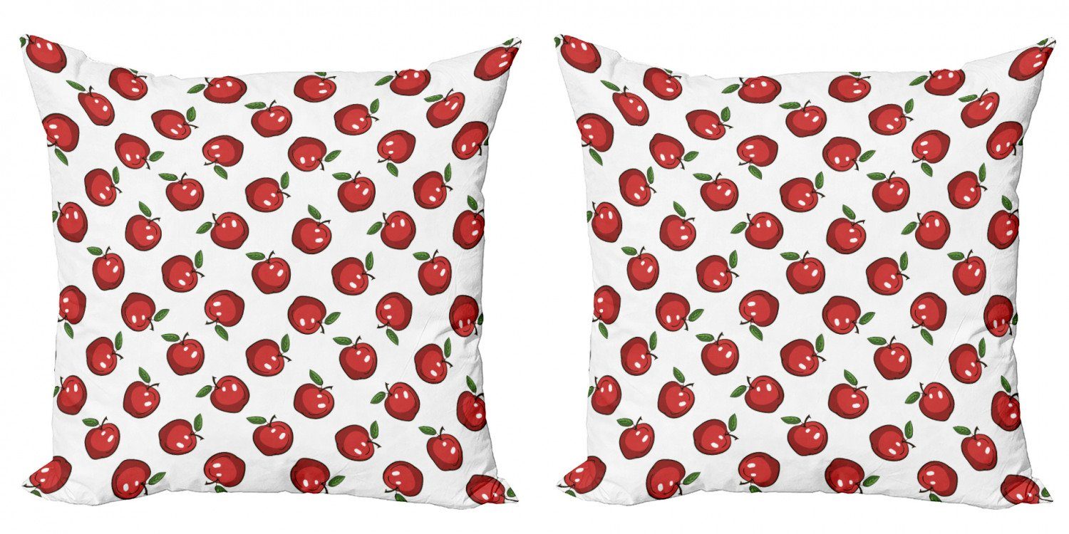Kissenbezüge Modern Accent Doppelseitiger Digitaldruck, Abakuhaus (2 Stück), Apfel Cartoon Bio-Obst