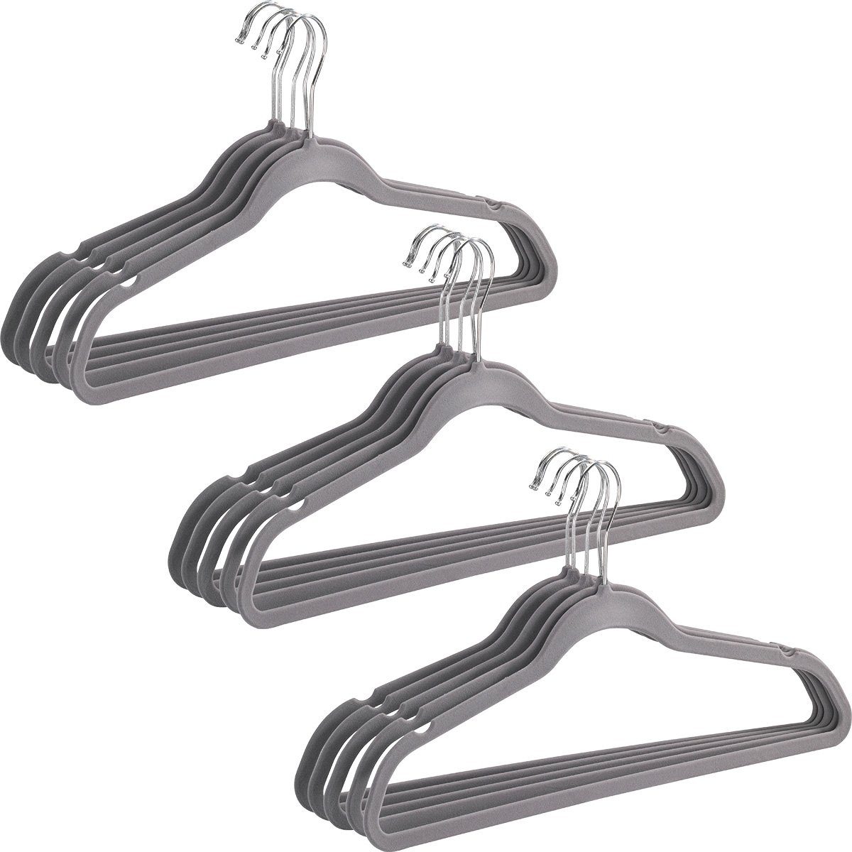 WENKO Kleiderbügel, (Set, 15-tlg), Kunststoff, beflockt, günstig online kaufen