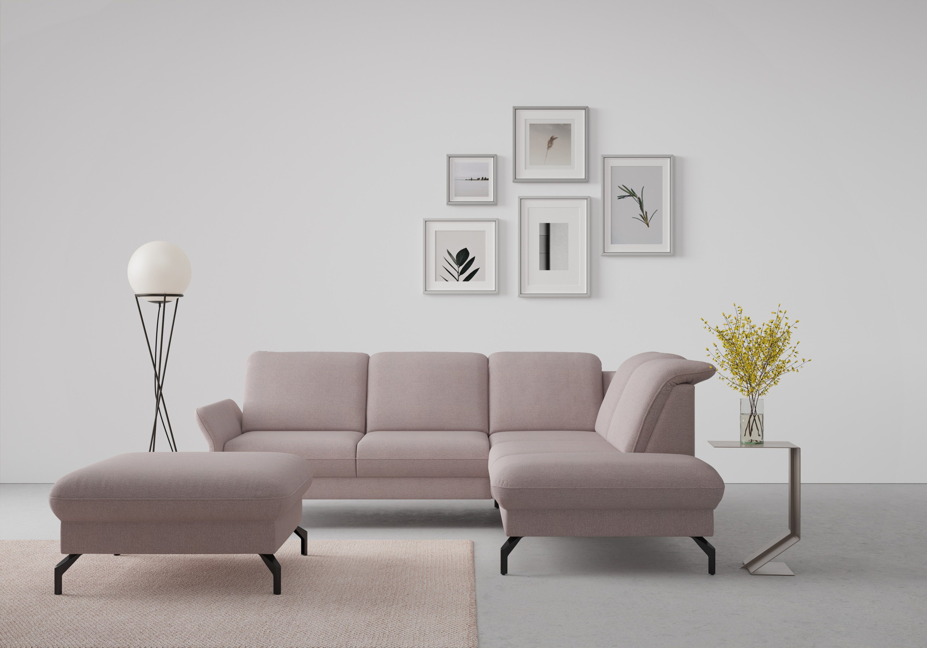 sit&more Ecksofa Fashion, wahlweise mit Kopfteilverstellung und Vorziehsitz, motorisch | Ecksofas