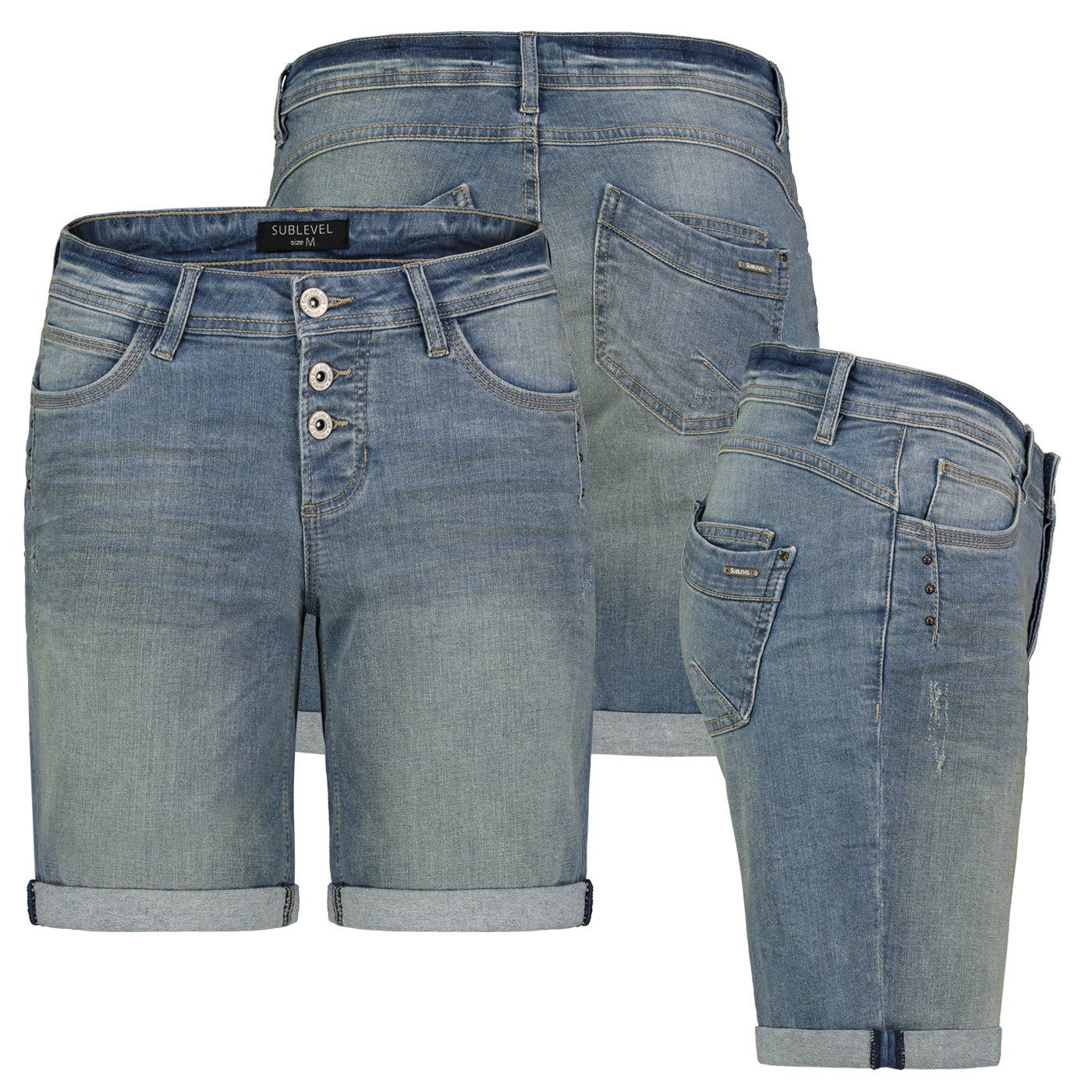 SUBLEVEL Bermudas Damen Jeans Shorts Bermuda günstig online kaufen