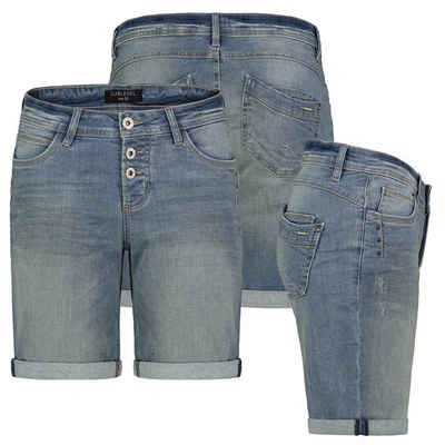 SUBLEVEL Bermudas Damen Jeans Shorts Bermuda Kurze Hose Short Denim Stretch Denim