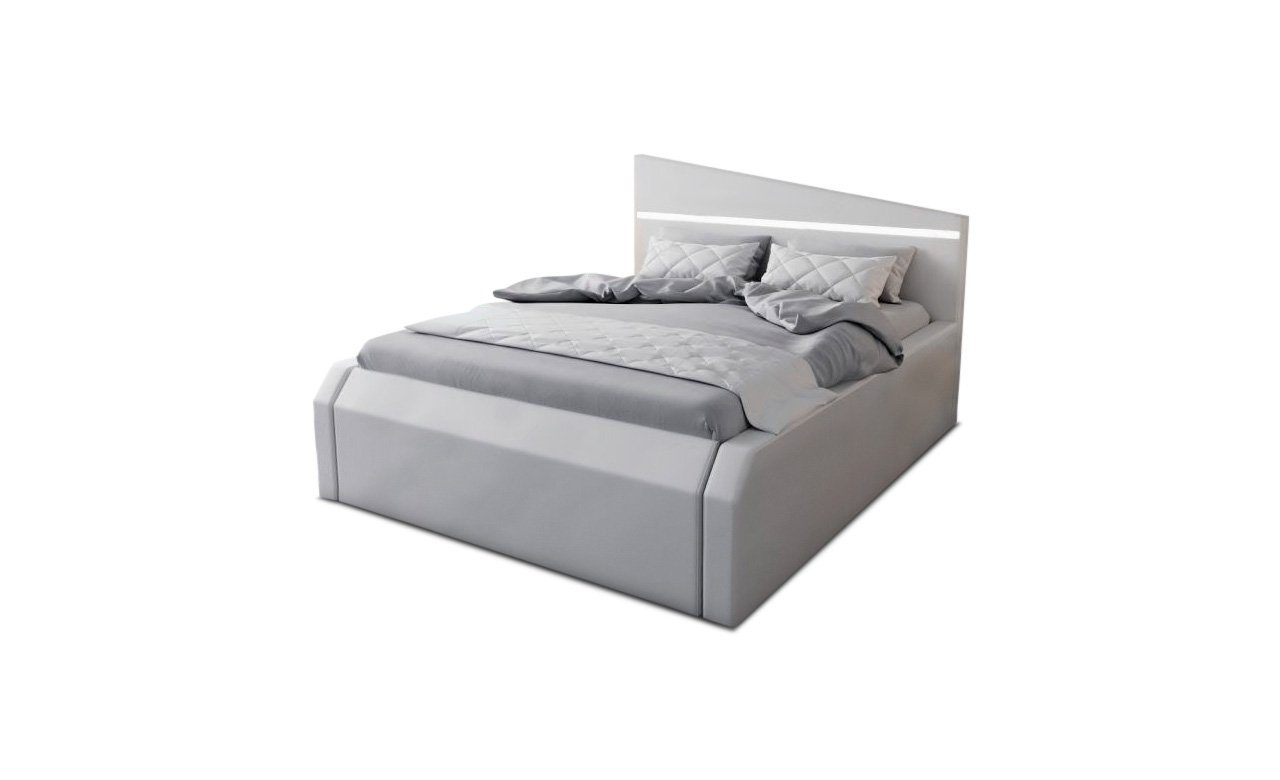 Sofa Matratze Topper, LED grau Boxspringbett mit Bett Dreams Premium Kunstleder Nelassa mit mit Komplettbett Beleuchtung,