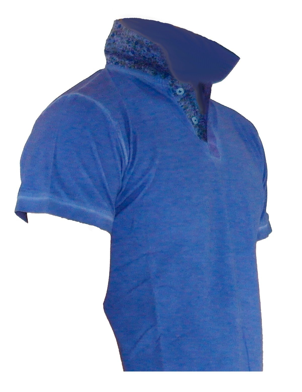 Tank Herren Shirt Kurzarm Top Figurbetont T-Shirt Poloshirt Blau YESET Poloshirt Hemd A810