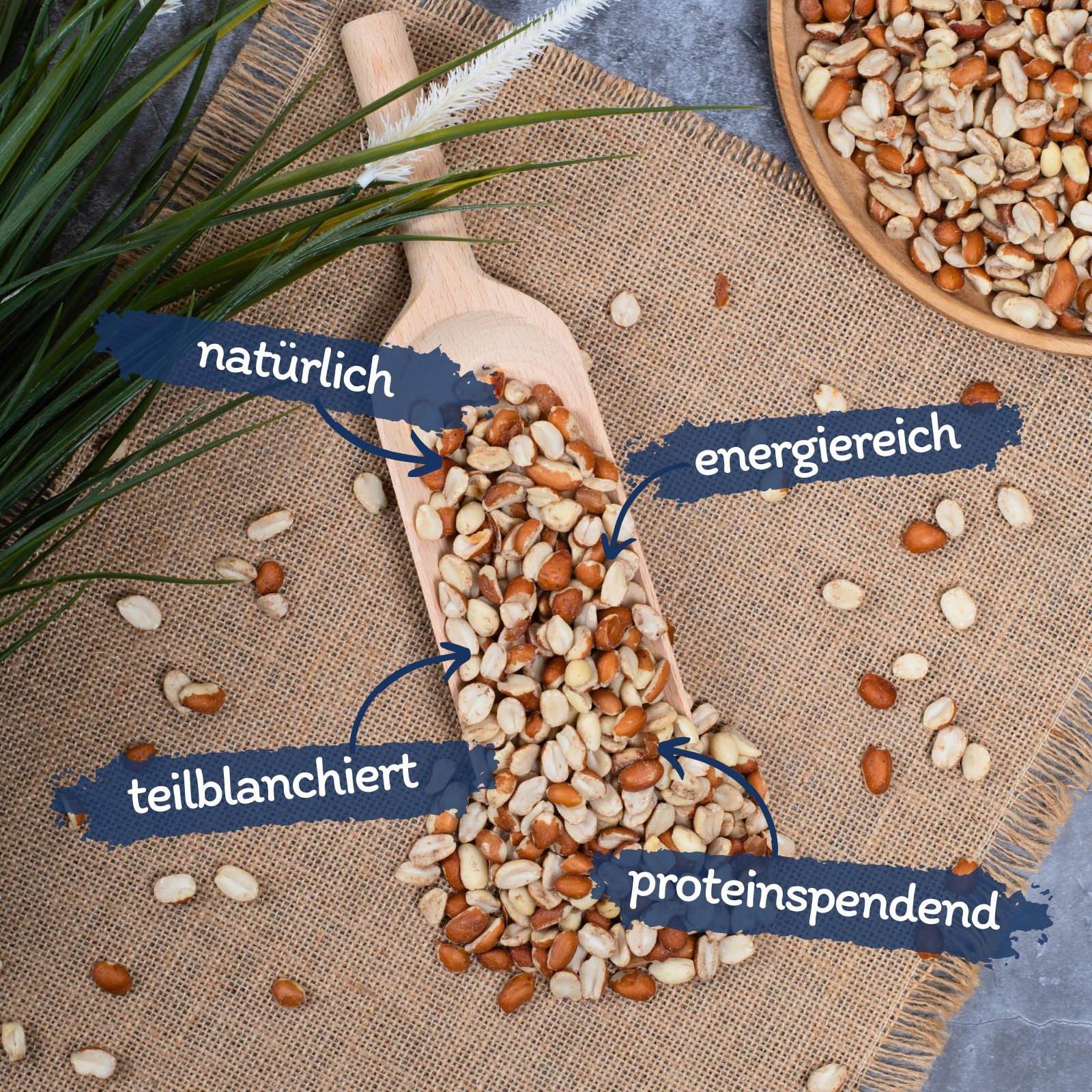 Lyra Pet 10 kg Lyra Pet® Erdnusskerne Splits gemischt blanchiert und mit Haut, für: Wildvogel