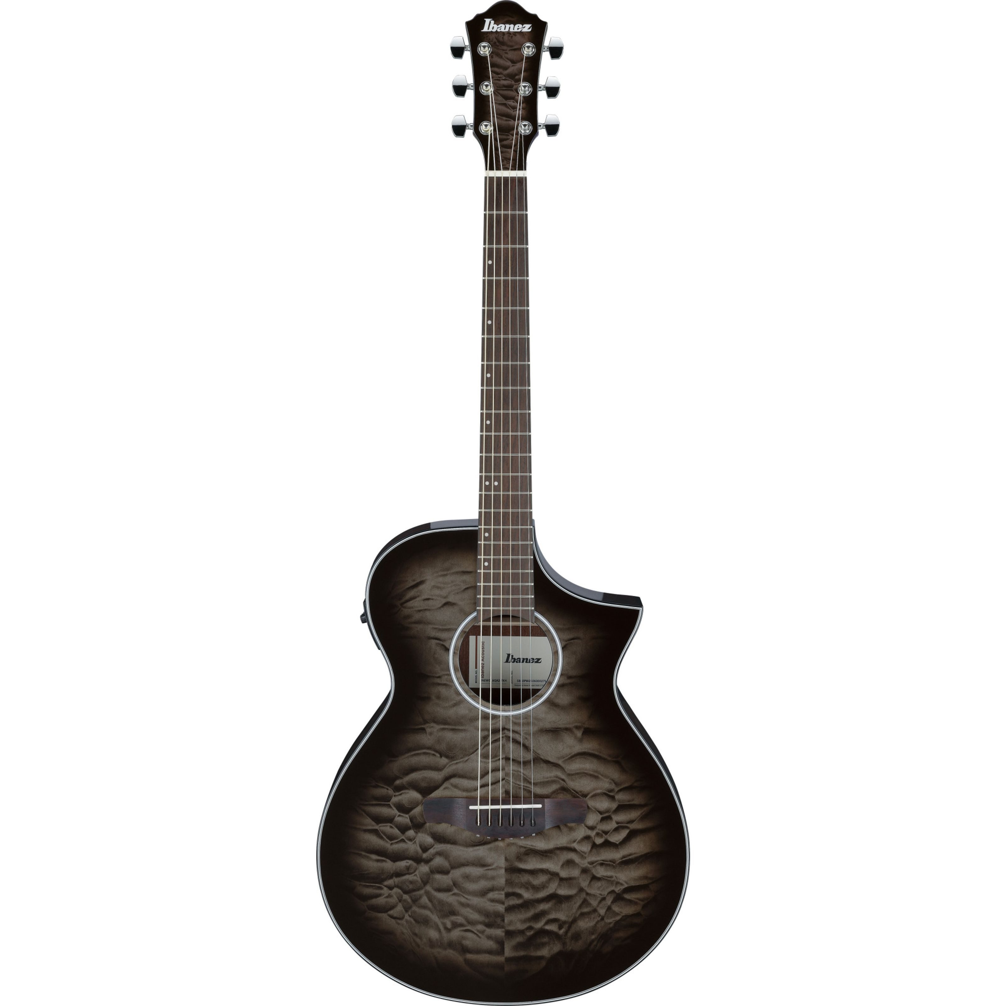 Ibanez Westerngitarre, Westerngitarren, 000/OM Gitarren, AEWC16QA-TKH Transparent Black Sunburst - Westerngitarre