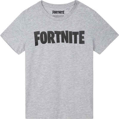 Fortnite Print-Shirt »Fortnite T-Shirt grau meliert Kinder Jugendliche + Erwachsene Gr. 140 152 164 XS S M«