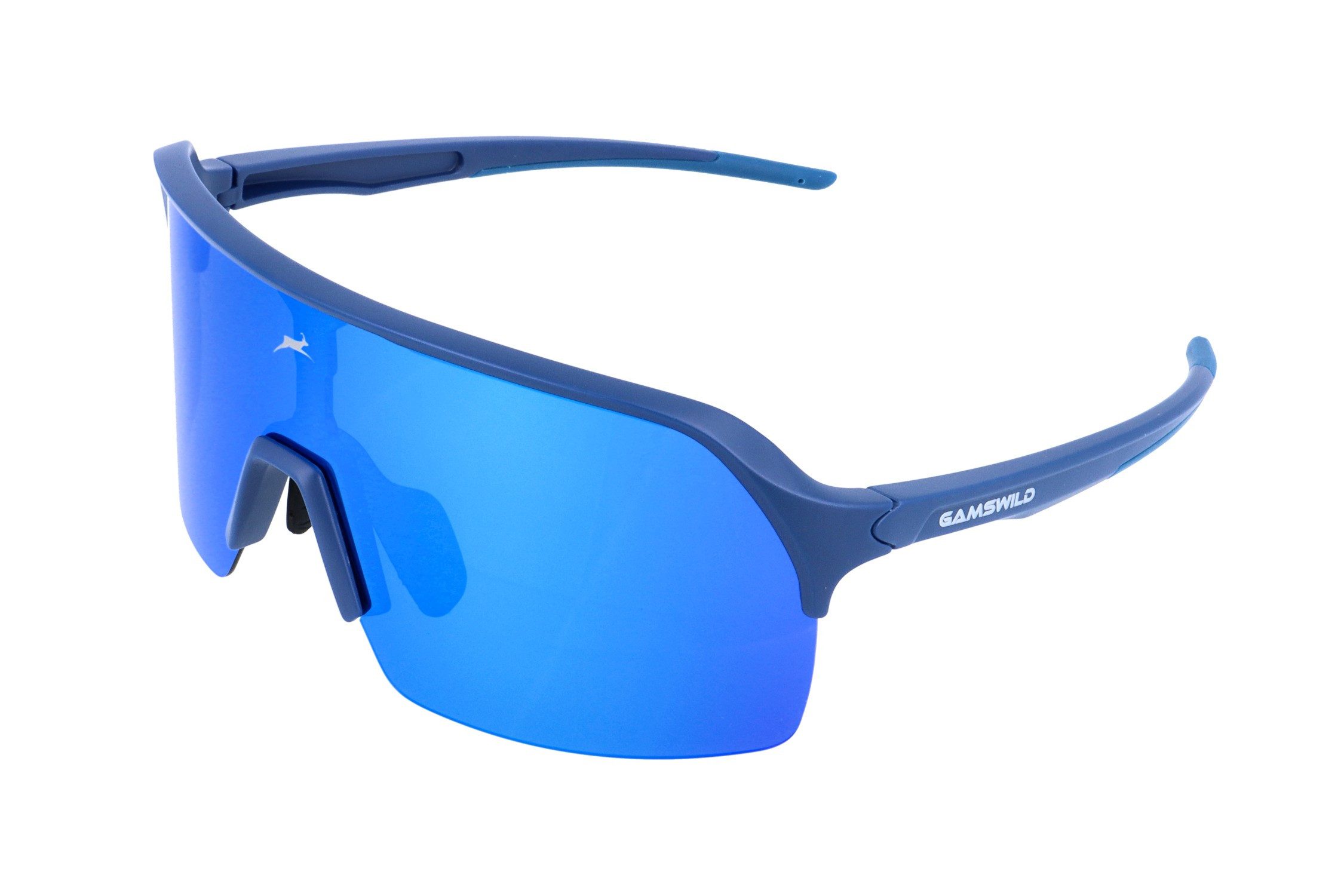 Gamswild Sportbrille UV400 Sonnenbrille Skibrille Fahrradbrille extra große Scheibe Damen, Herren Modell WS0046 in grün, blau, lila