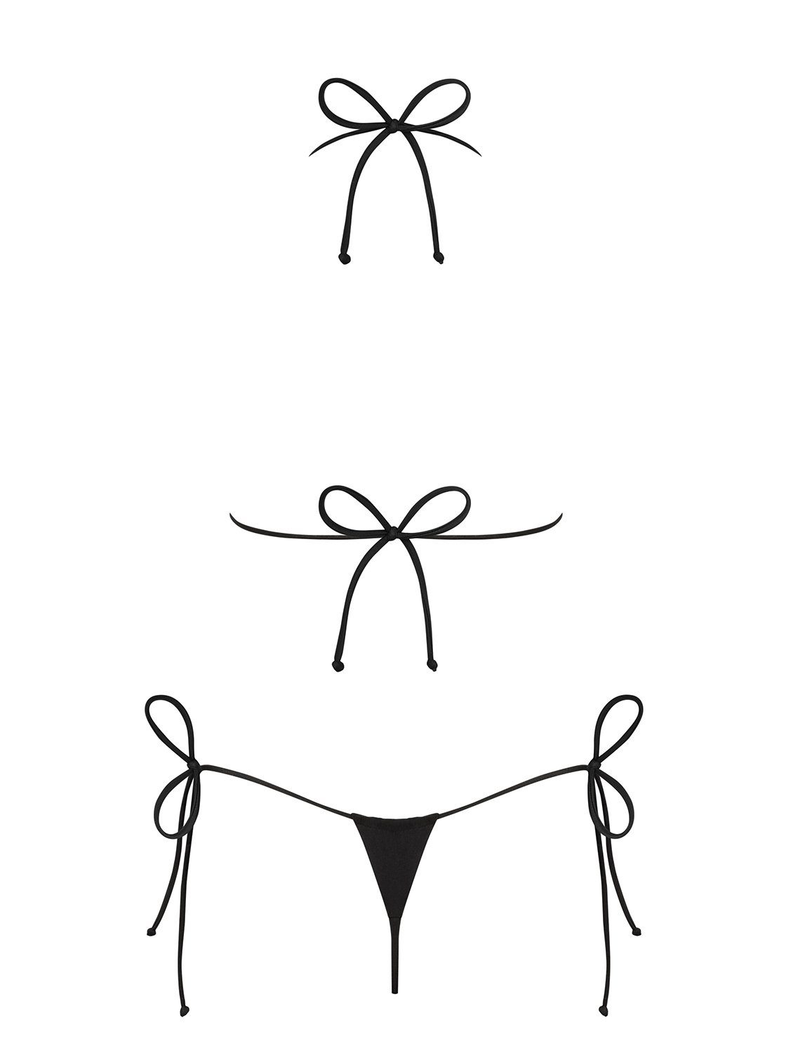 Obsessive Push-Up-Bikini zum String Vista Bikini + Bella schwarz (Set) BH