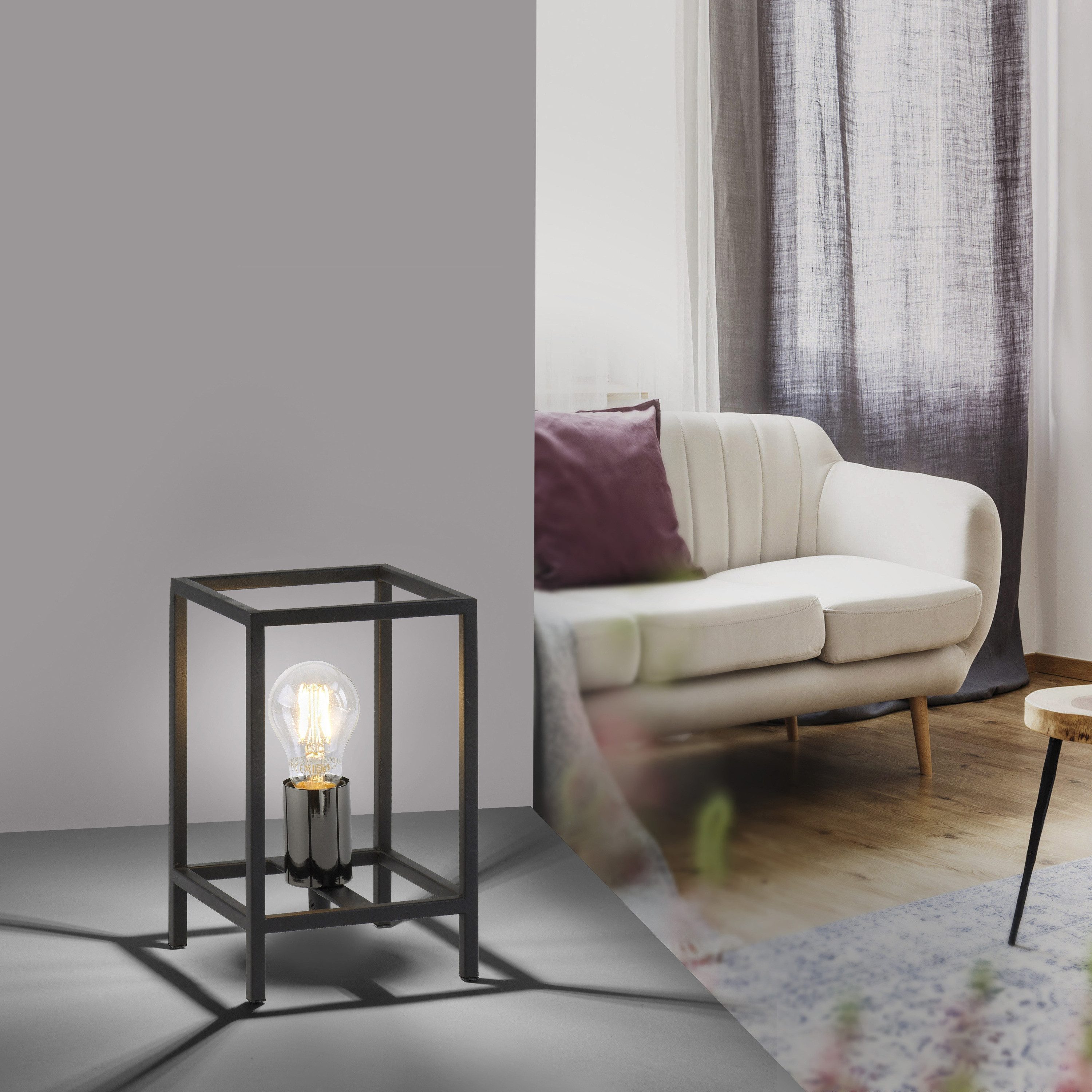 JUST LIGHT LED Tischleuchte LED Tischlampe FABIO Vintage, 1xE27/60W, Rahmen günstig online kaufen