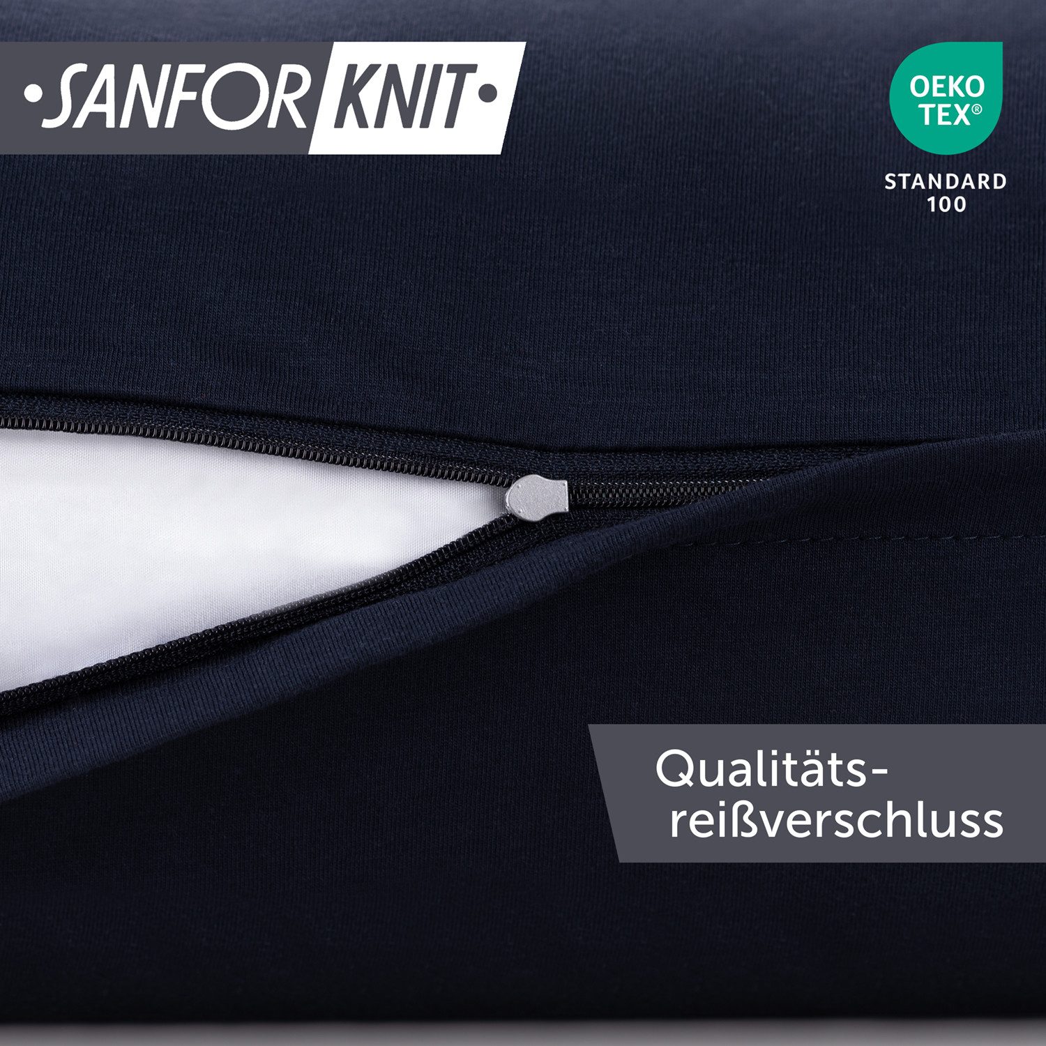 Blumtal Kissenbezug Premium Jersey 2er Set, Oeko-Tex Zertifiziert, (2 Stück), 100% Baumwolle
