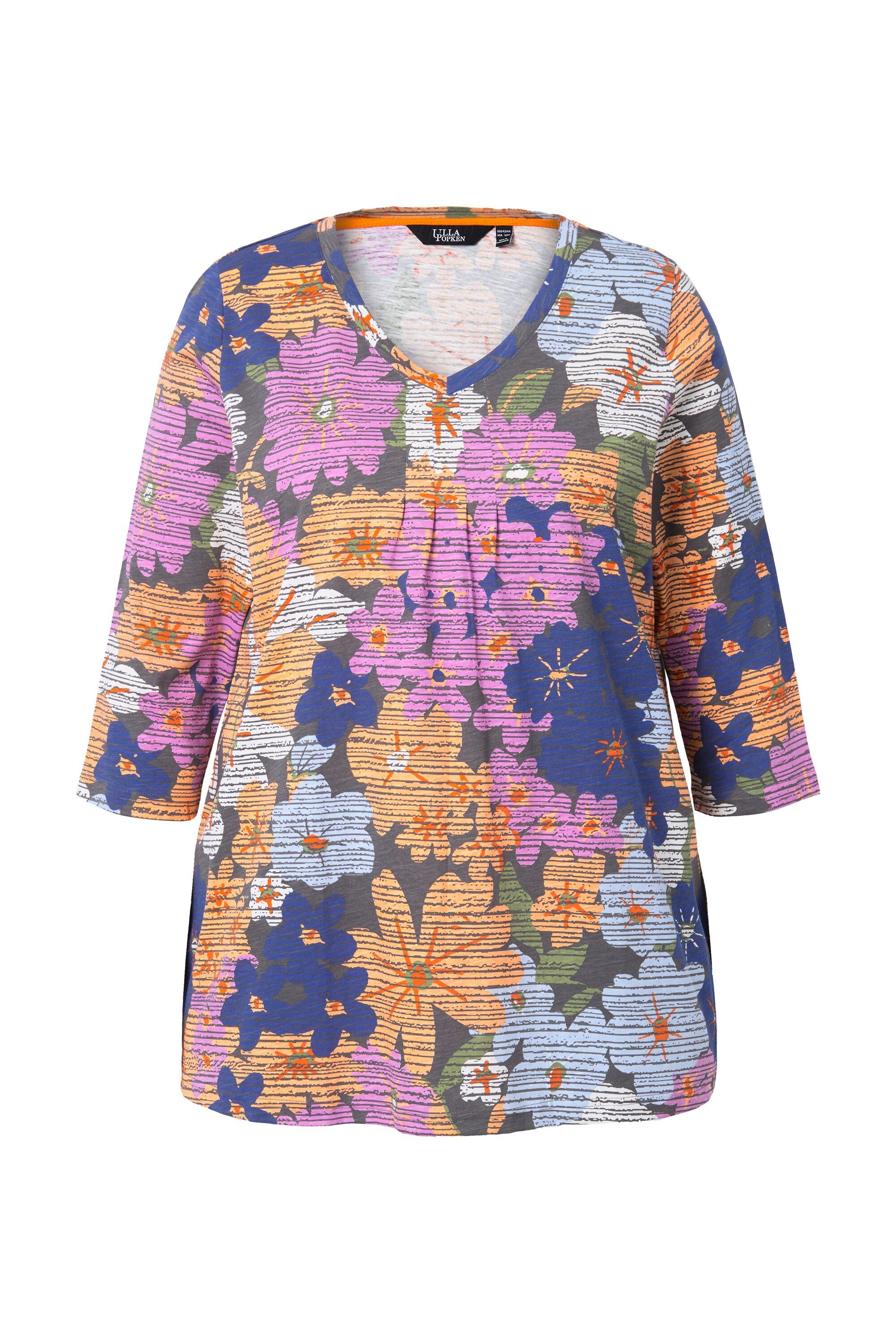 Ulla Popken T-Shirt Shirt Blüten A-Linie günstig online kaufen