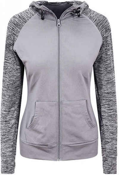 Just Cool Kapuzensweatjacke Damen Jacke Cool Contrast Zoodie - Daumenlöcher