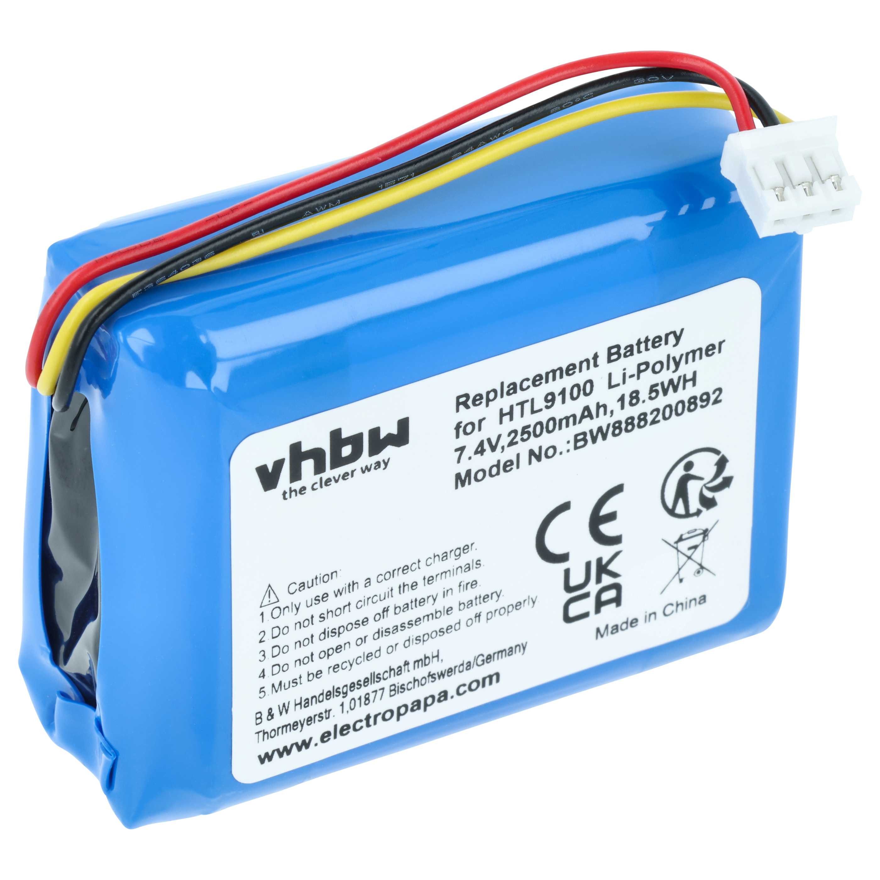 vhbw passend für Philips Fidelio E5, F5, B5, HTL9300, B5/12, HTL9100, E6 La Akku Akku Li-Polymer 2500 mAh (7,4 V, 1 St), Leistungsfähiger Austausch-Akku für Outdoor Lautsprecher