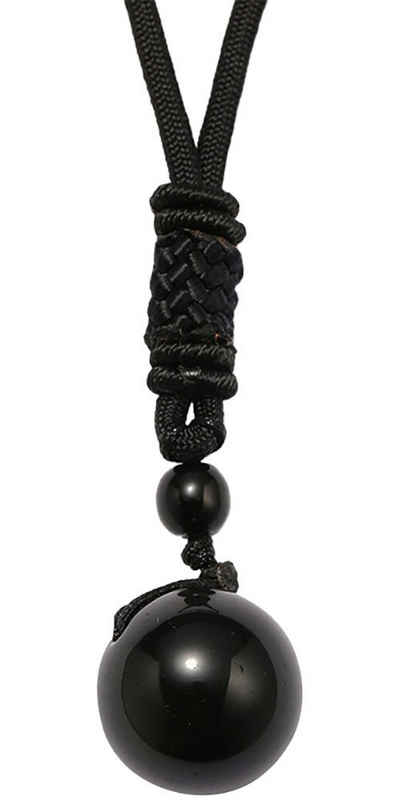 Firetti Kette mit Anhänger Schmuck Geschenk Halsschmuck Halskette Kugel, Made in Germany - mit Obsidian