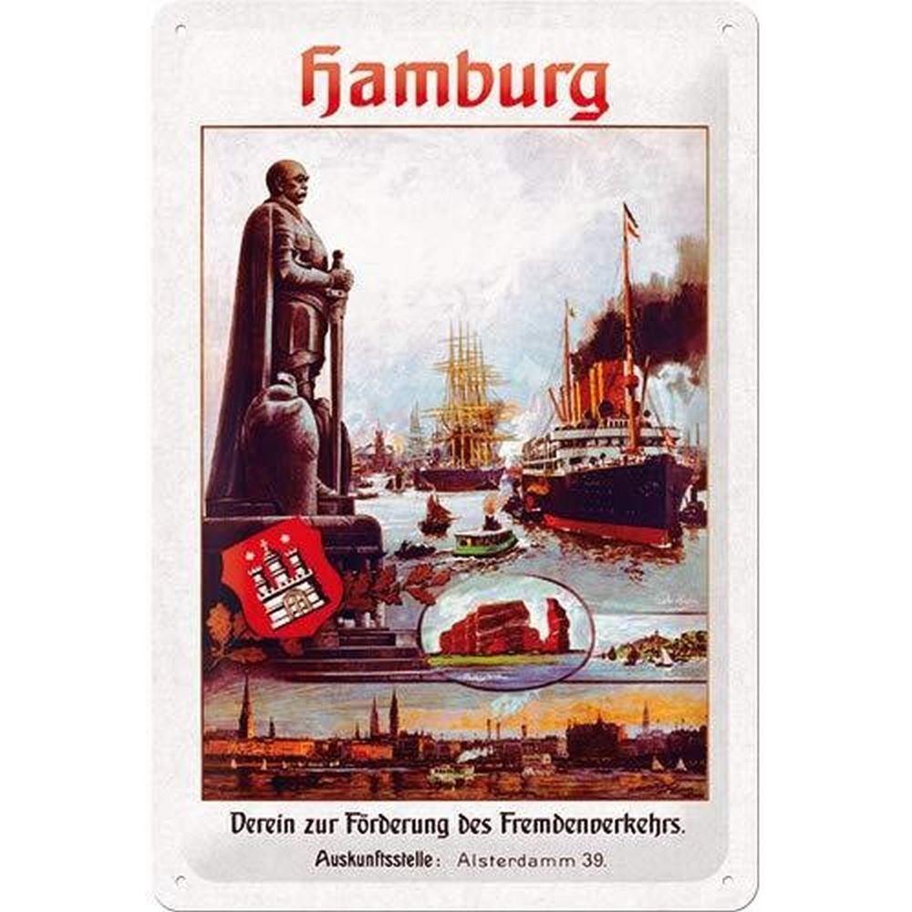 Nostalgic-Art Metallschild Blechschild 20x30cm - Hamburg Verein zur Förderung des Fremdenverkehrs