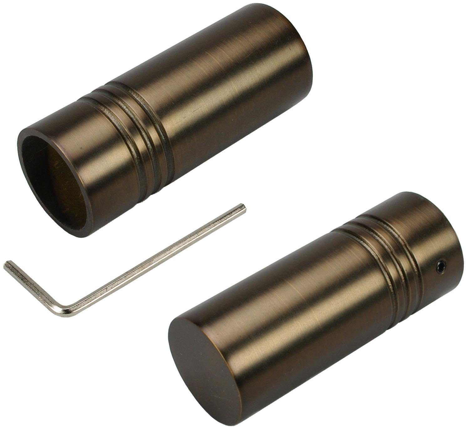 Liedeco Gardinenstange CELZYLIN02SG2L, Ø 25 mm, 2-läufig, Fixmaß, mit Bohren, verschraubt, Metall, 2-läufig im Fixmaß Ø 25/20 mm