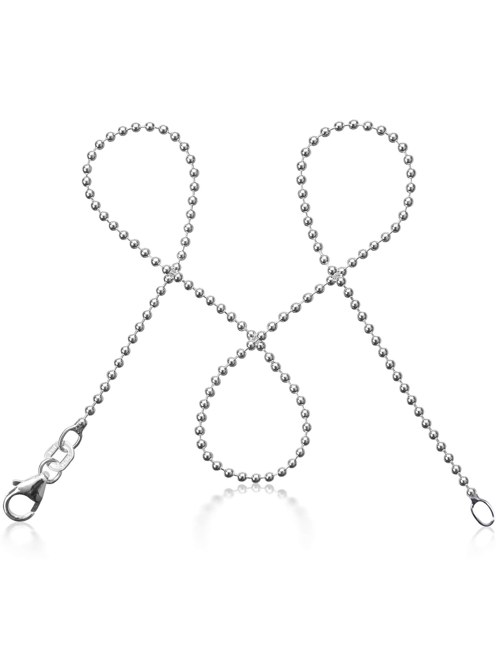 modabilé Kette ohne Anhänger Kugelkette SPHERE, Damen Halskette Kugeln 1,5mm, 40cm Silberkette, Sterling Silber 925