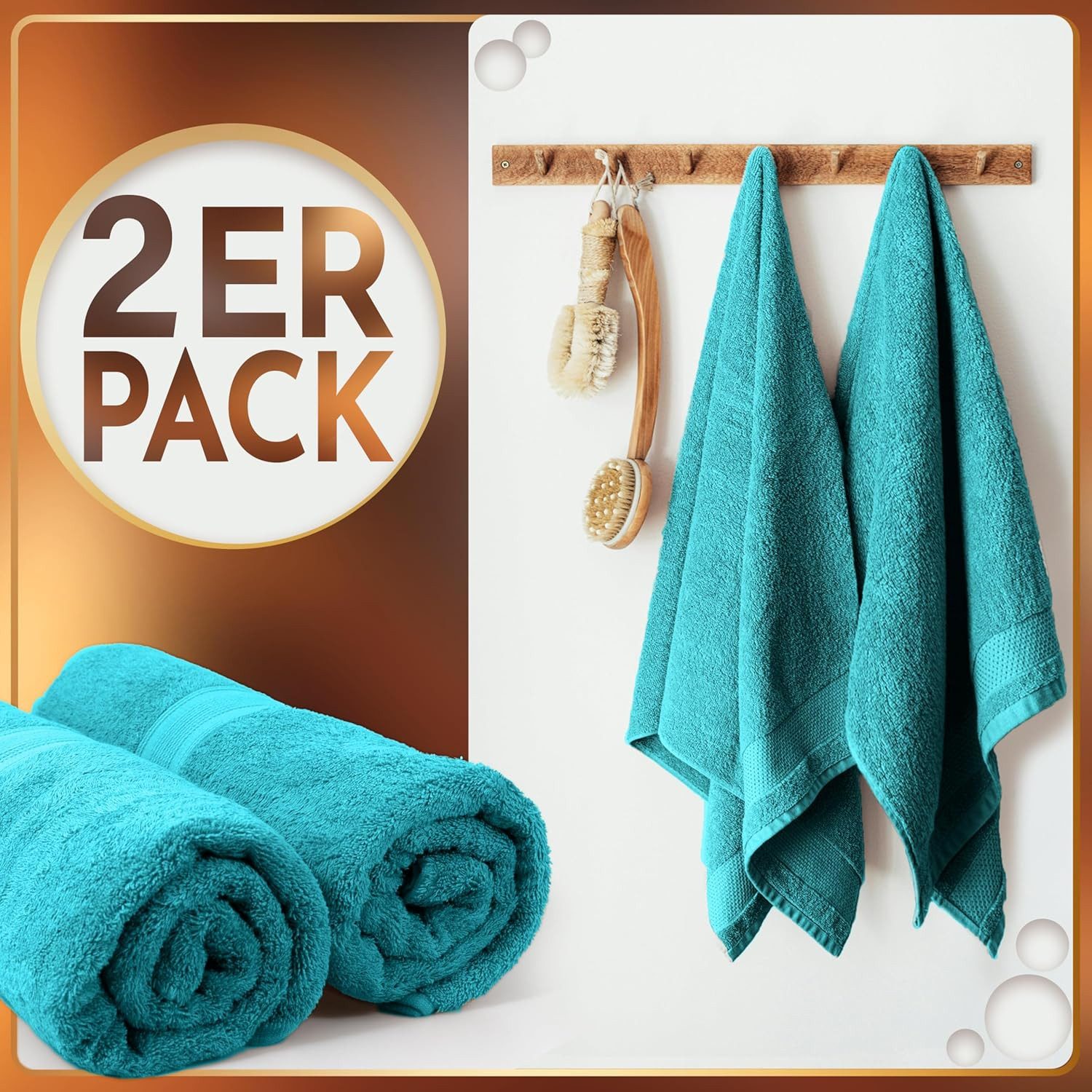 NatureMark Saunatuch Frottier Saunatücher 80x200cm, 100% Baumwolle (2-St), günstig online kaufen