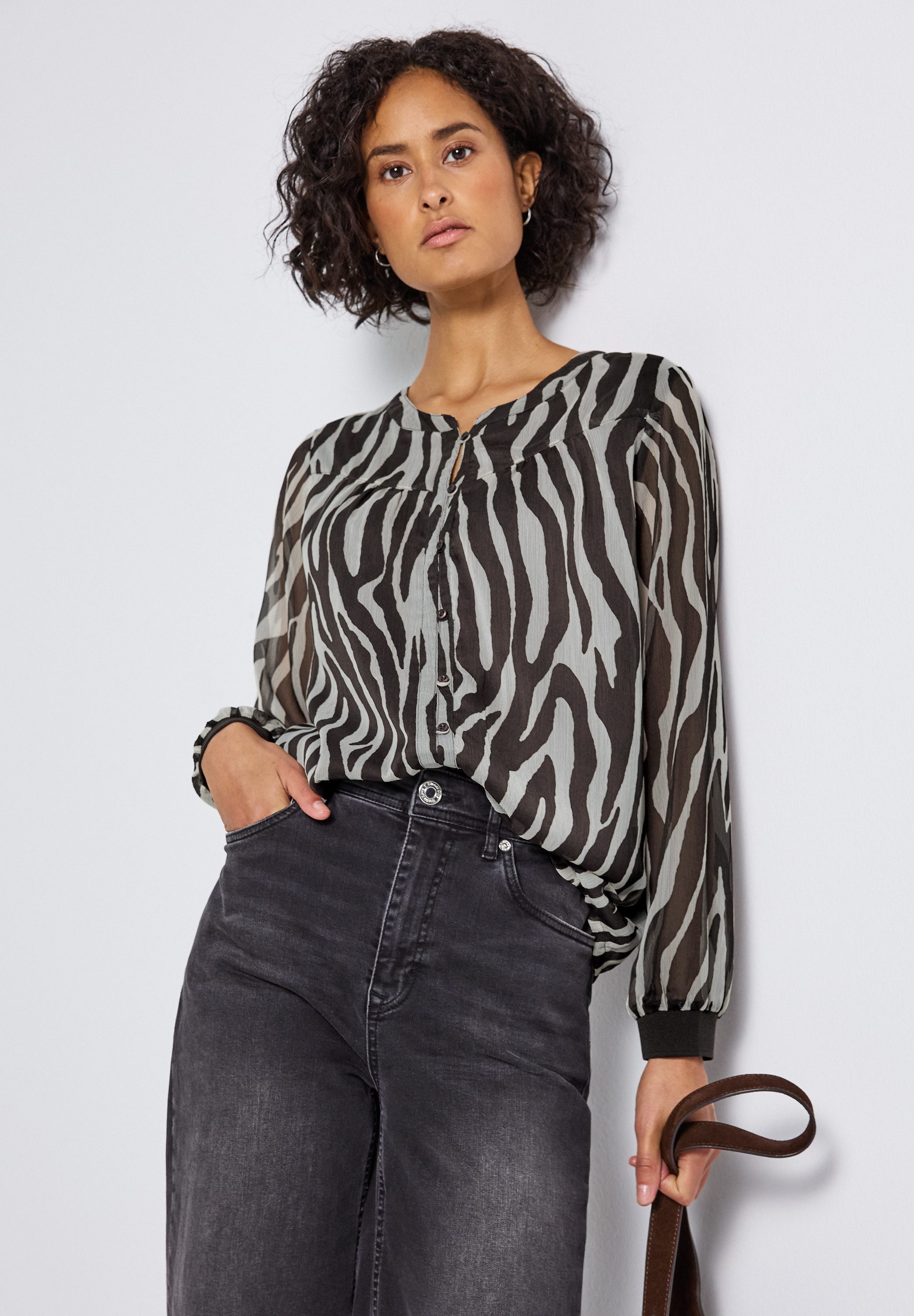 STREET ONE Chiffonbluse mit Zebra-Print günstig online kaufen